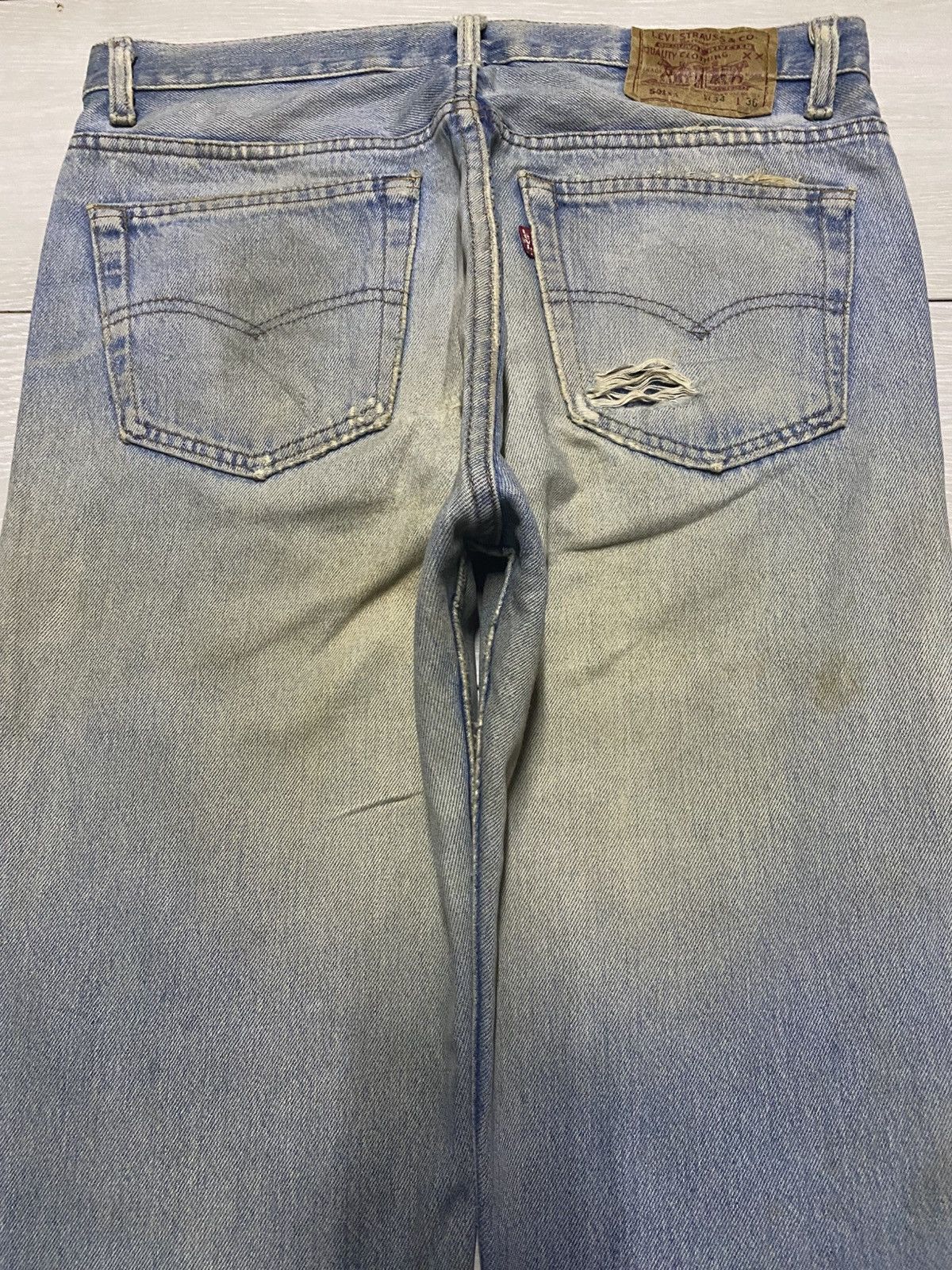 Levi's Vintage Levis 501xx 90s Grunge Distressed Jeans Size US 32 / EU 48 - 4 Thumbnail