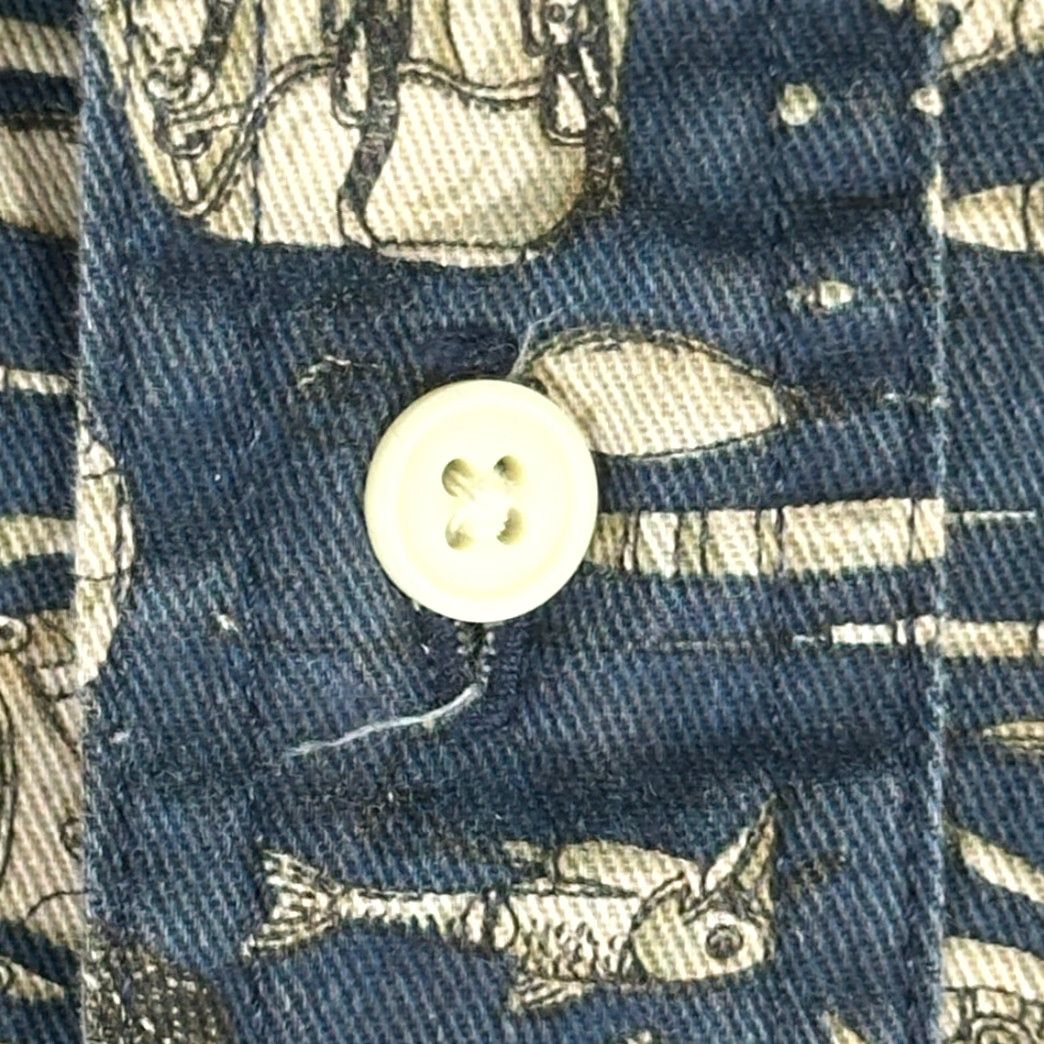 Vintage VINTAGE Woolrich Shirt Adult XL Blue Fishing Tackle Reel Button-Up Short Sleeve Woolrich Mens Shirt XL Blue Fishing Tackle Reel Pattern Size US XL / EU 56 / 4 - 7 Thumbnail