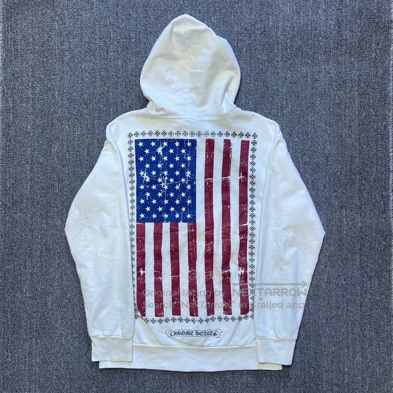 Chrome Hearts CHROME HEARTS Size L White scroll broken usa flag printed s Size US L / EU 52-54 / 3 - 2 Thumbnail
