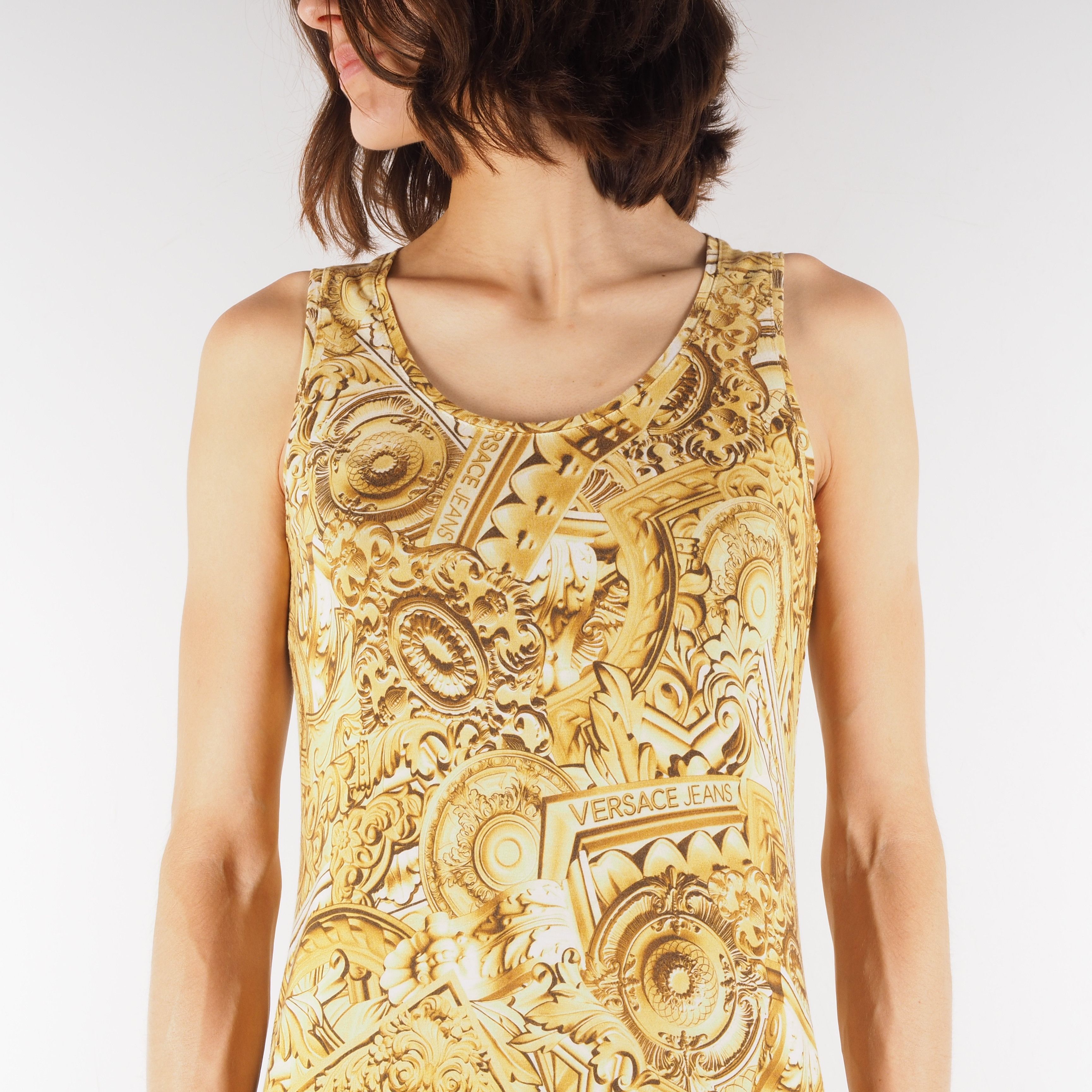 Versace Versace Jeans Gold Baroque Midi Long Dress Size XS / US 0-2 / IT 36-38 - 2 Thumbnail