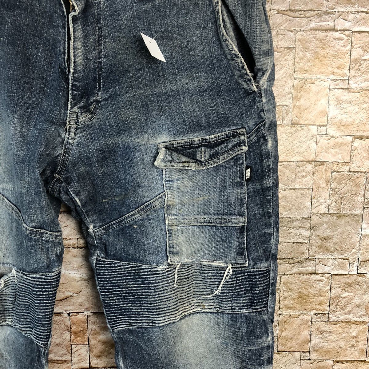 Japanese Brand Tora ripped Denim utility tactical distressed Pants #A959 Size US 33 - 11 Thumbnail