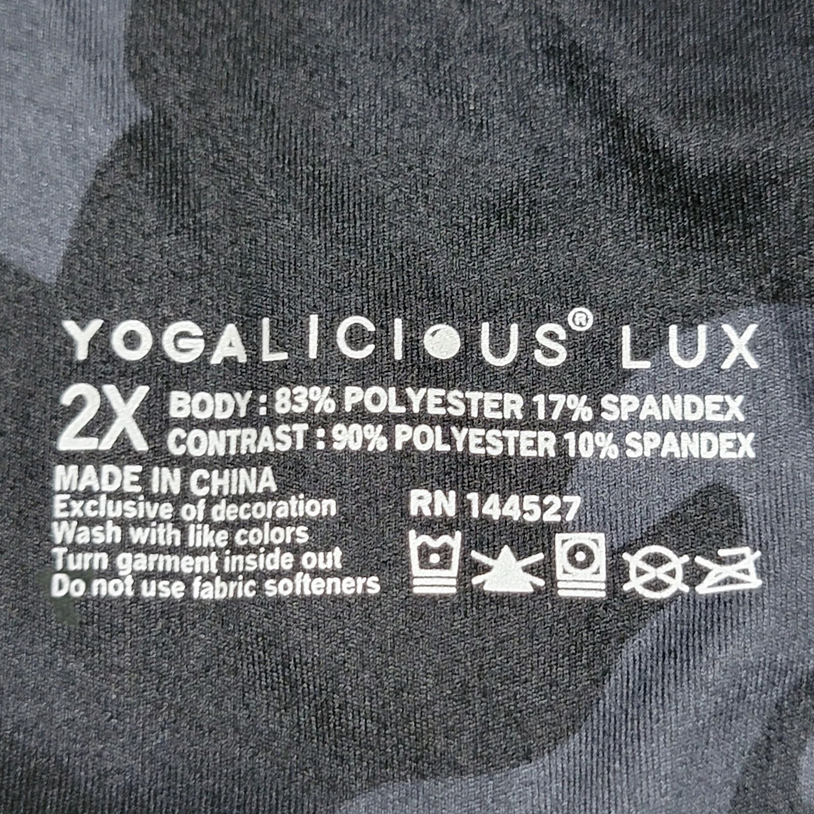 Other Yogalicious Lux Black Camo Leggings - Size 2X Size 36" / US 14 / IT 50 - 4 Thumbnail