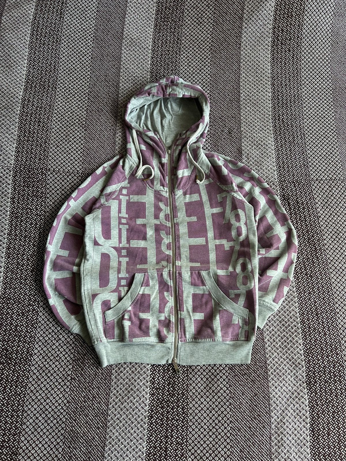 Diesel Vintage Diesel 90s Monogram Y2k Zip Hoodie Streetwear Size M Size M / US 6-8 / IT 42-44 - 1 Thumbnail