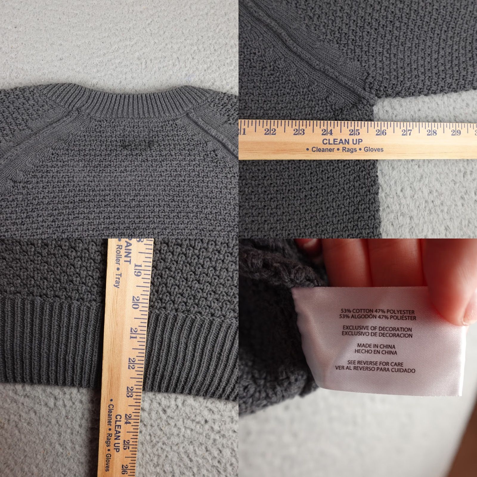 Gap Gap 2XL Gray Textured Knit Pullover Sweater Womens Crew Neck Chunky Knit Pullover Casual Womens Gap Shirt Size XXL / US 16-18 / IT 52-54 - 8 Thumbnail