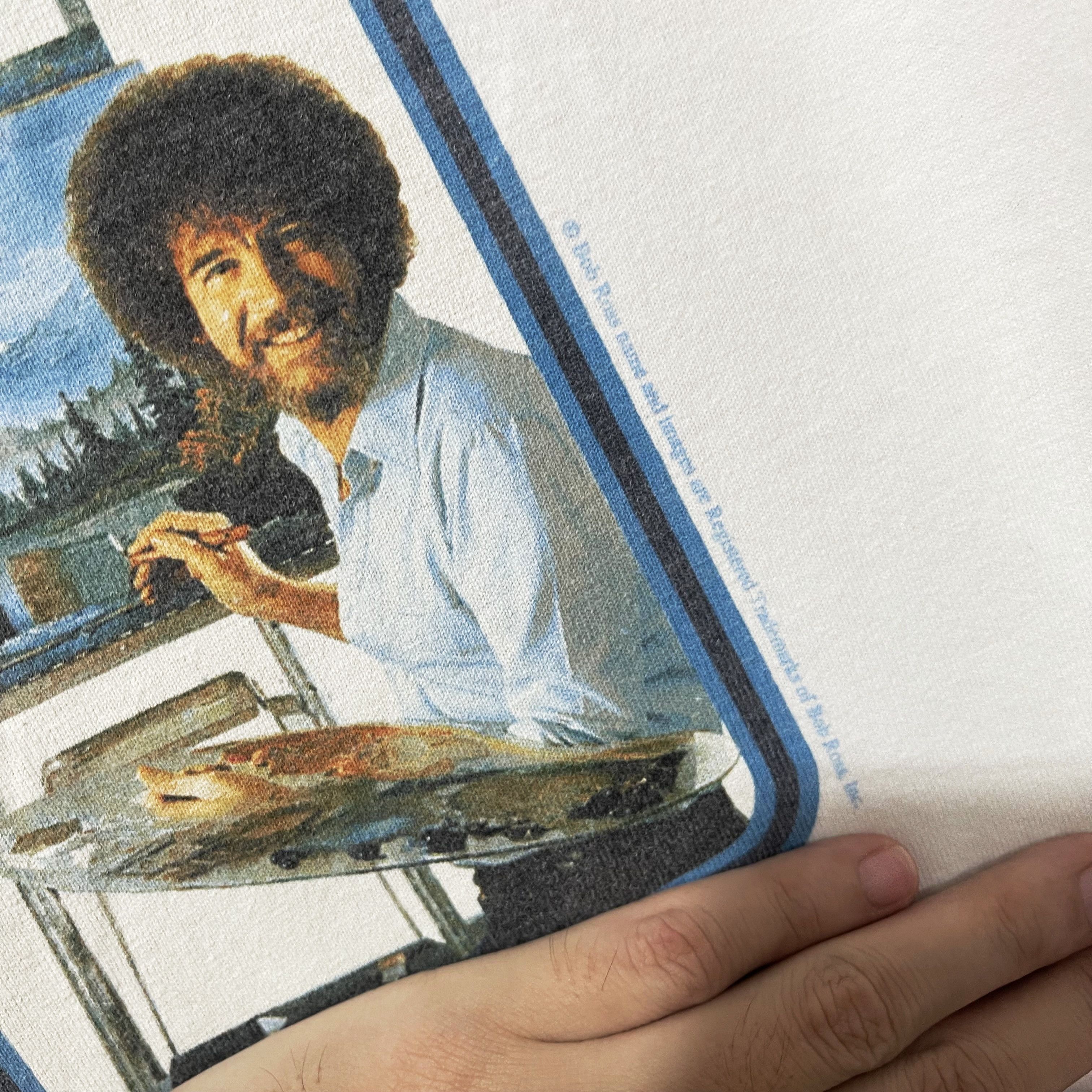 Arts & Science Vintage Bob Ross “Happy Trees” Ringer T-Shirt Size US XL / EU 56 / 4 - 3 Thumbnail