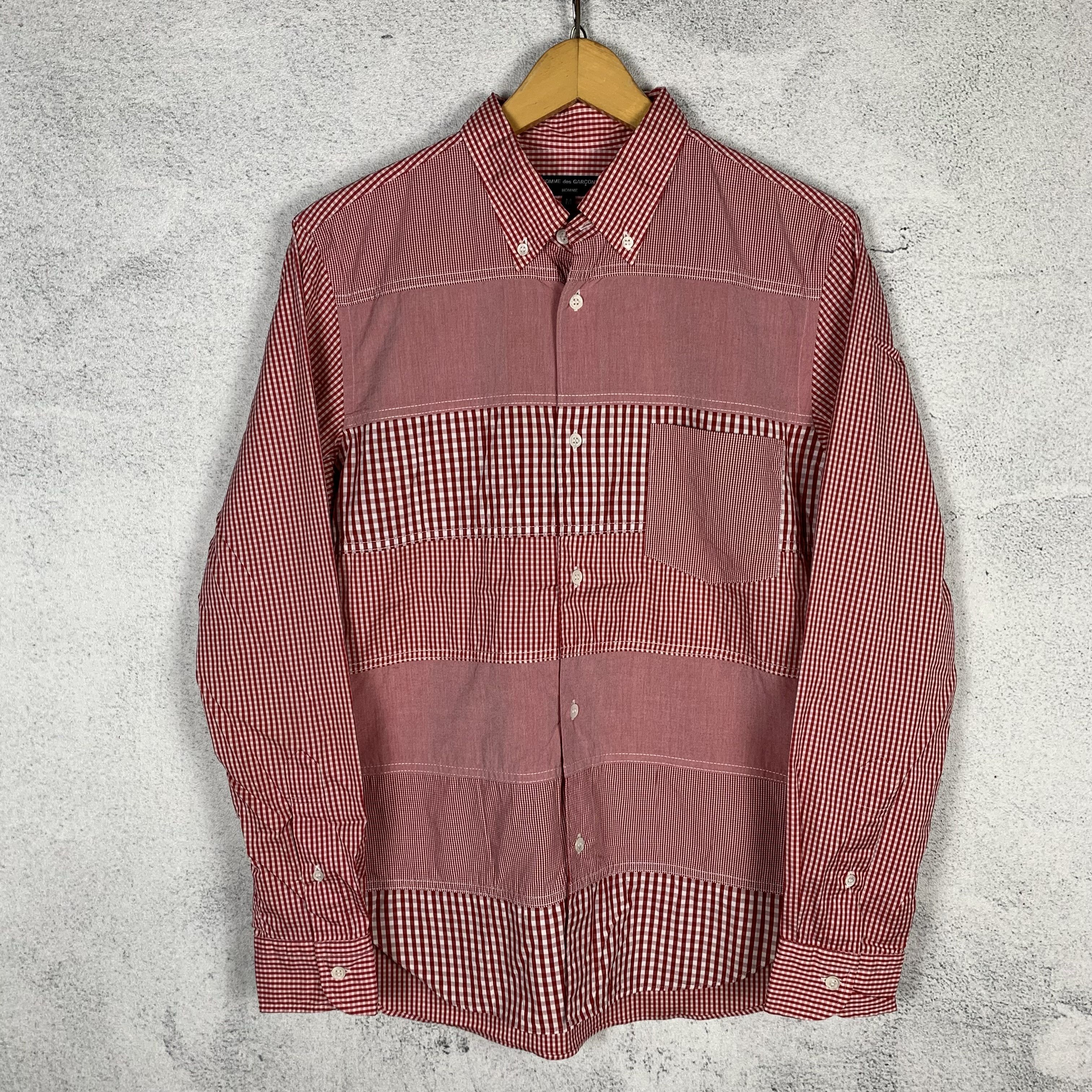 Comme des Garcons Comme Des Garcons Homme CDGH AD2016 Cut Sew Shirt Plaid Size US M / EU 48-50 / 2 - 1 Thumbnail