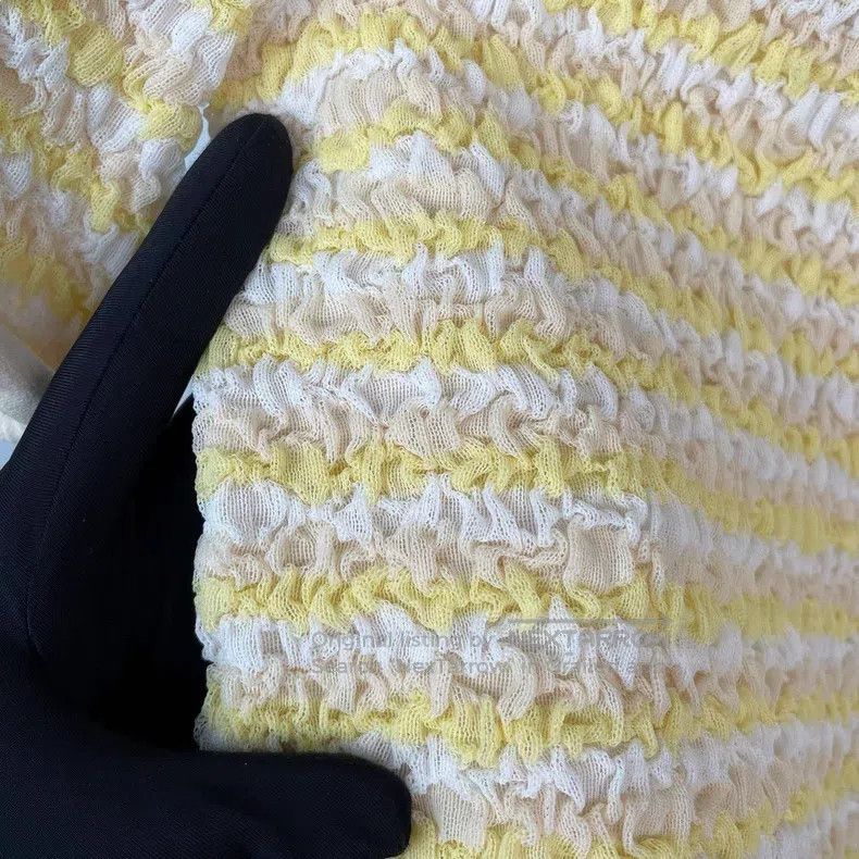 Louis Vuitton Louis Vuitton Pleated chick yellow stripe knit sweater Size M / US 6-8 / IT 42-44 - 5 Thumbnail