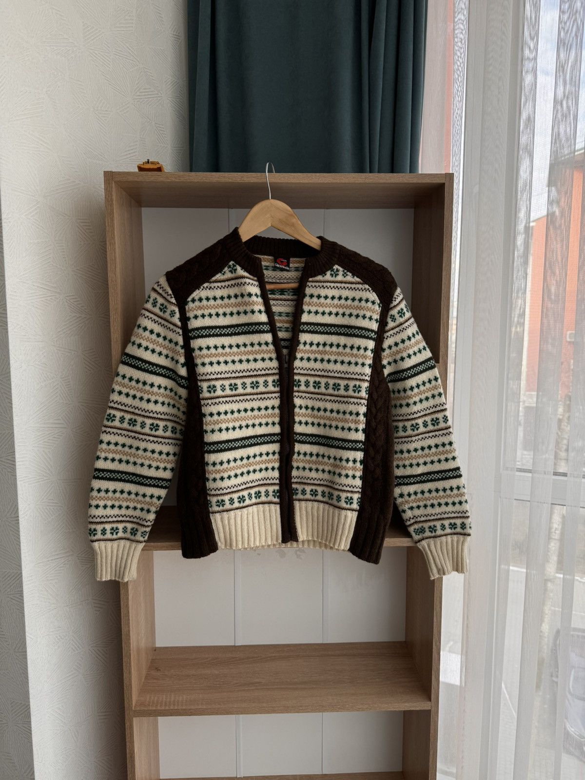 GIESSWEIN × Vintage Vintage Giesswein Tirol Floral Pure Wool Zip Sweater Size US S / EU 44-46 / 1 - 3 Thumbnail