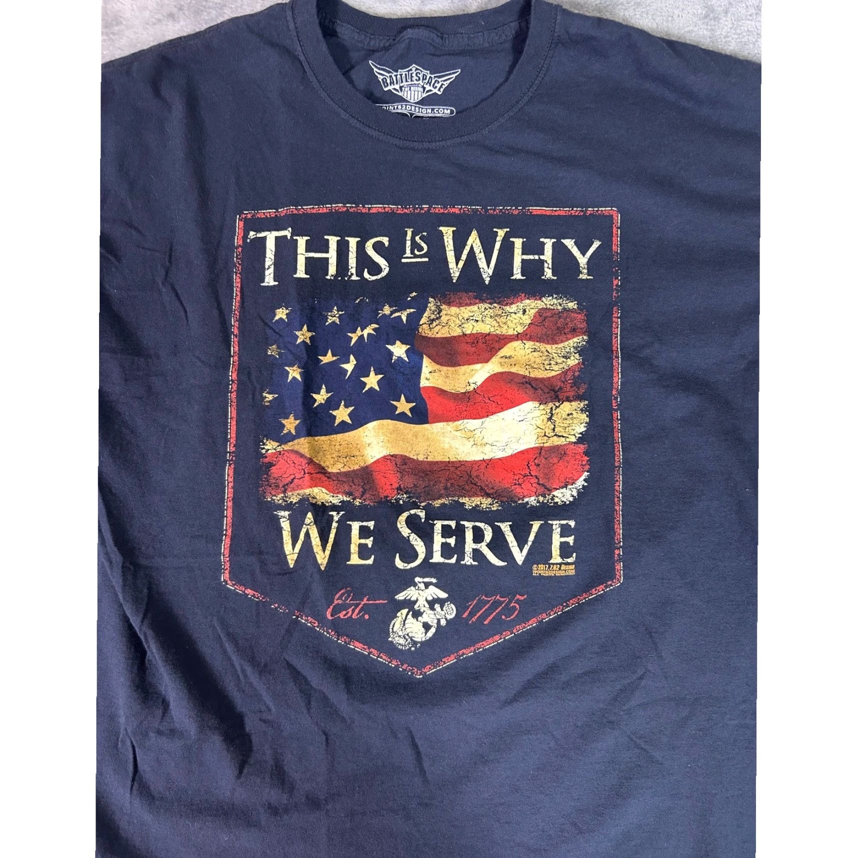 Vintage Y2K USMC "This Is Why We Serve" Graphic T Shirt Men's XL Veterans Size US XL / EU 56 / 4 - 3 Thumbnail