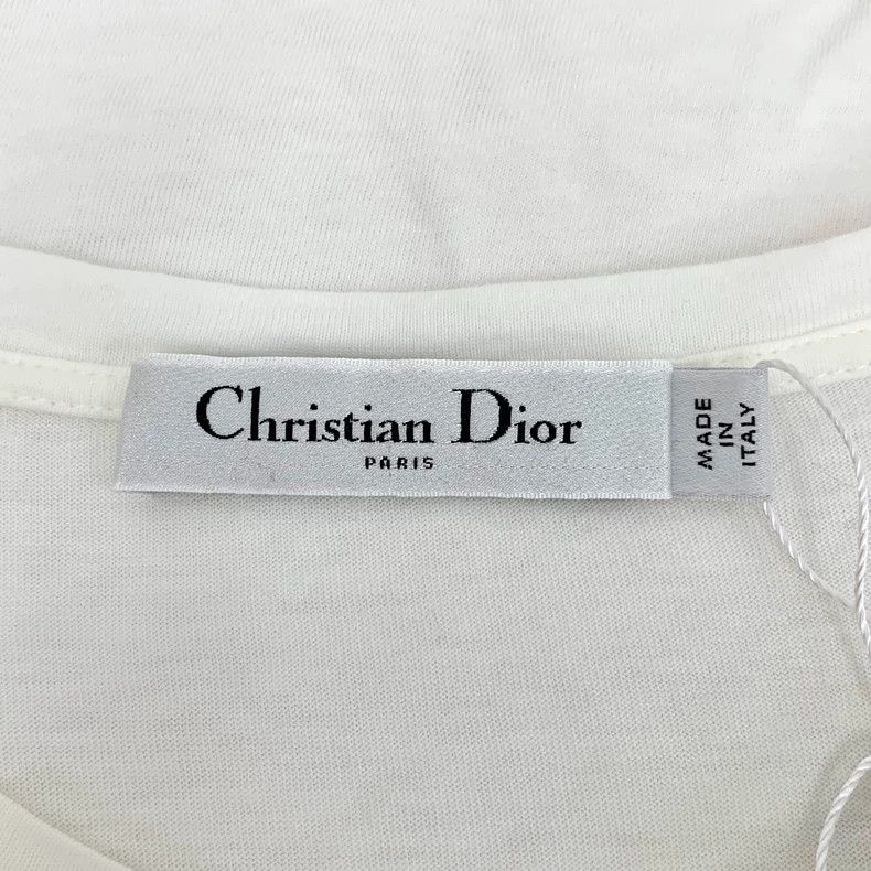 Dior Dior White logo letter print cotton round-neck short-sleev Size XS / US 0-2 / IT 36-38 - 5 Thumbnail