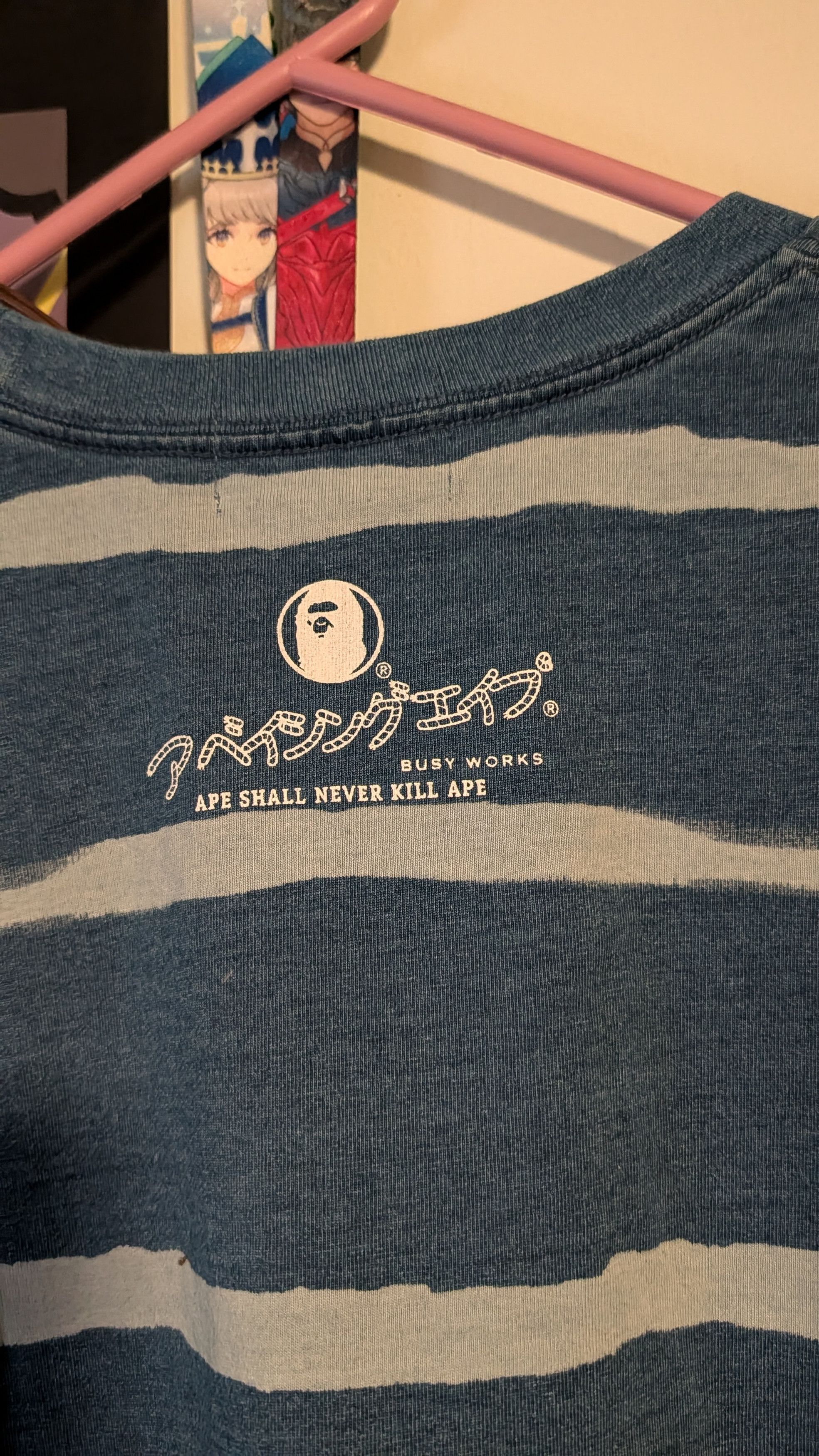 Bape BAPE Discharge Print Relaxed Fit Tee 'Light Indigo' Size US L / EU 52-54 / 3 - 6 Thumbnail