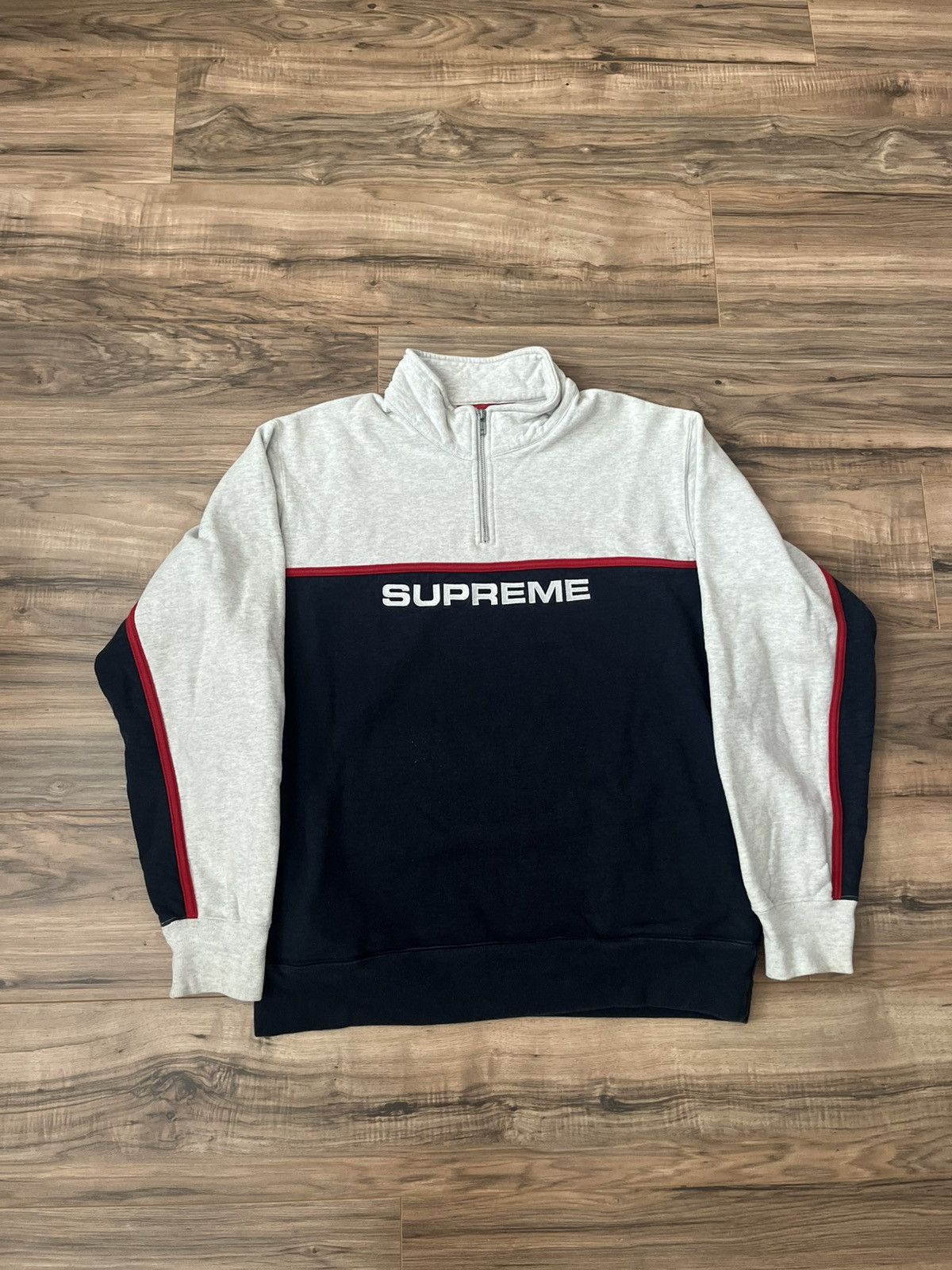 Supreme Supreme 2-Tone Half Zip Sweatshirt Size US XL / EU 56 / 4 - 1 Thumbnail