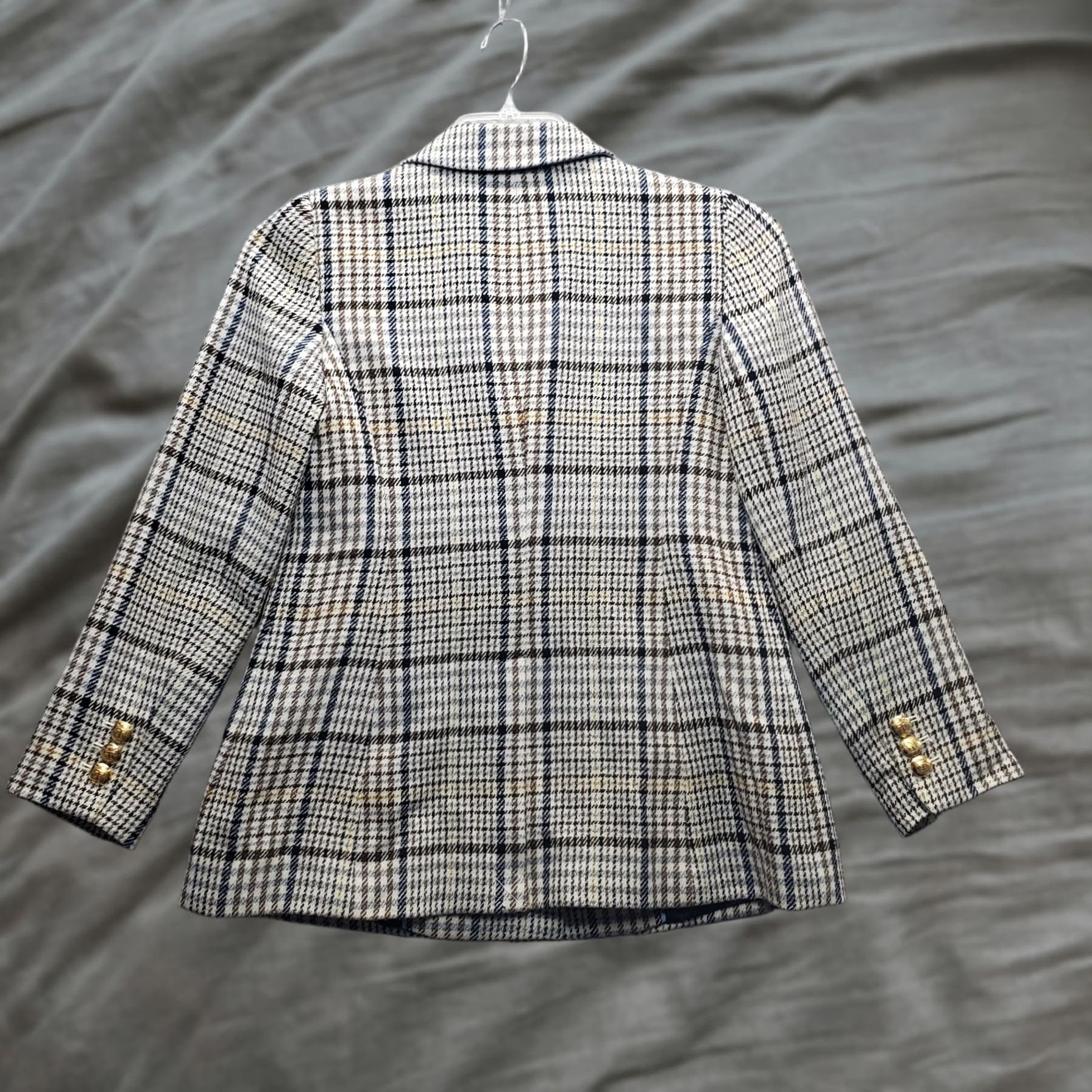 Talbots Talbots Blazer Women 2P Multi Houndstooth Plaid Wool Notch Lapel EUC Jacket Size XS / US 0-2 / IT 36-38 - 1 Thumbnail