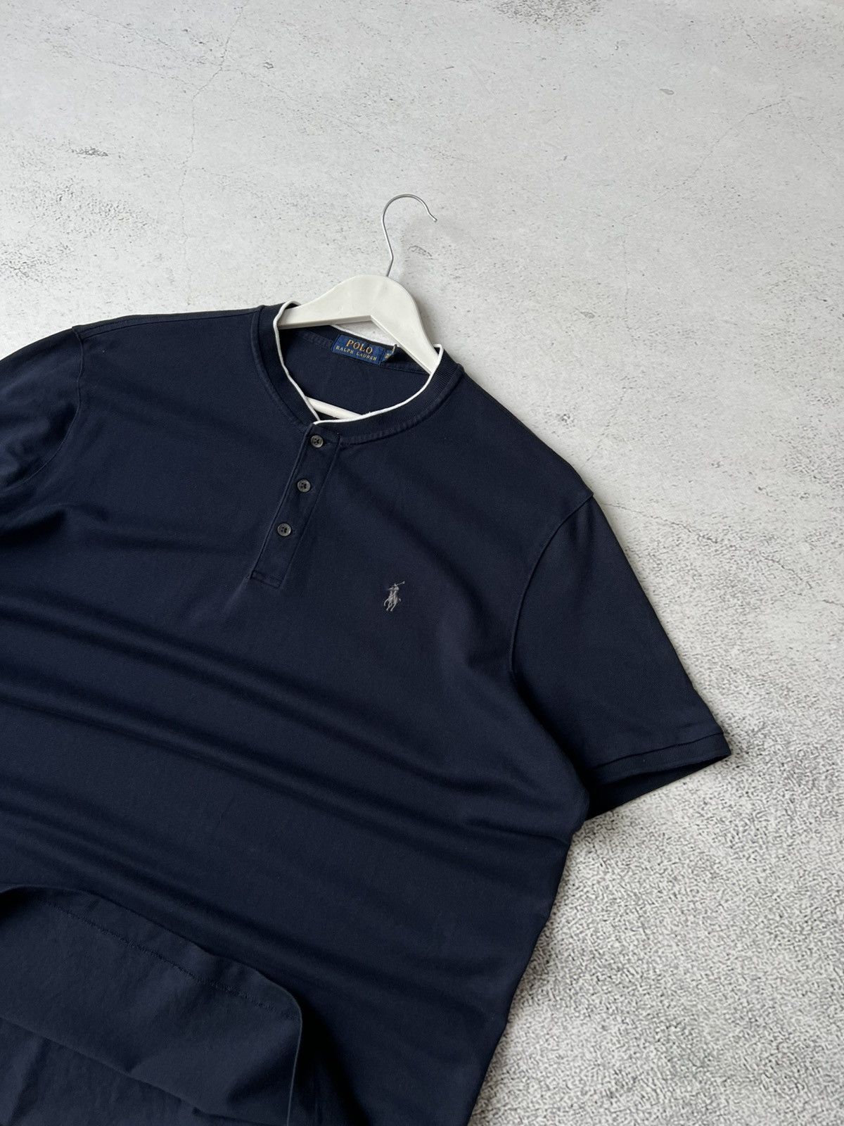 Polo Ralph Lauren POLO Ralph Lauren Henley T-Shirt Navy Blue Short Sleeve Tee Size US XL / EU 56 / 4 - 3 Thumbnail