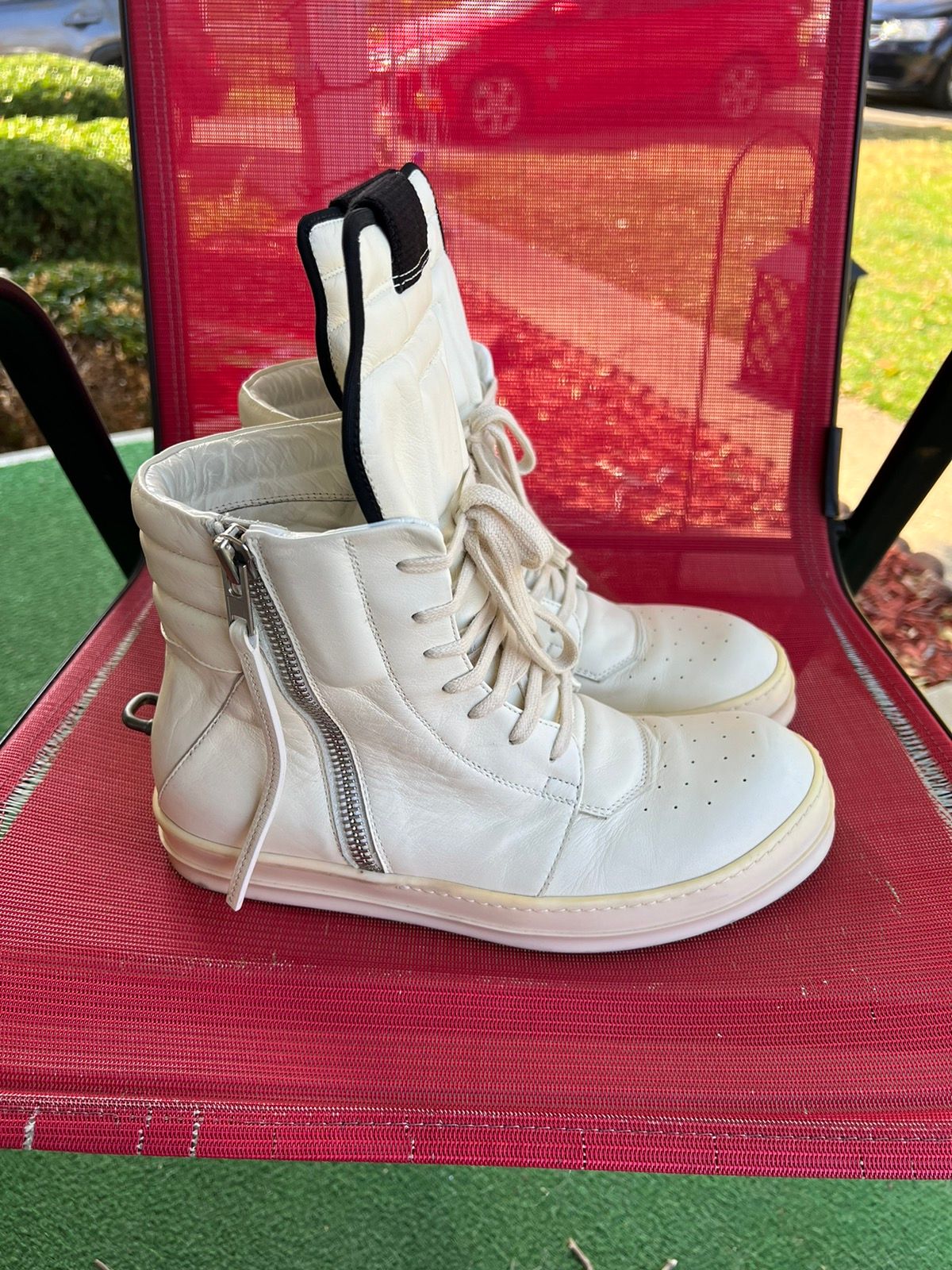 Pre-owned Rick Owens Ss16 Cyclops Geobasket Shoes In White