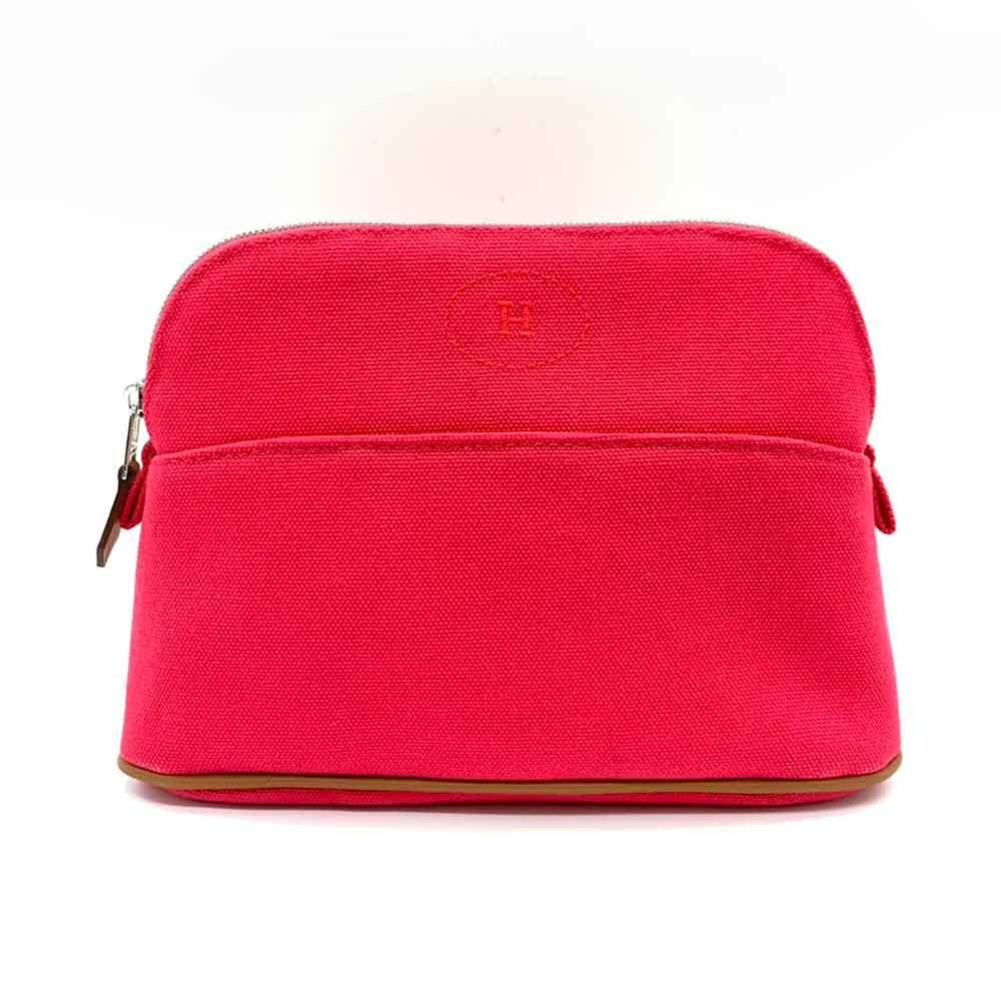 image of Hermes Bolide Pouch Pm Pink Multi-Case Women's Cotton Canvas Hermes in Brown
