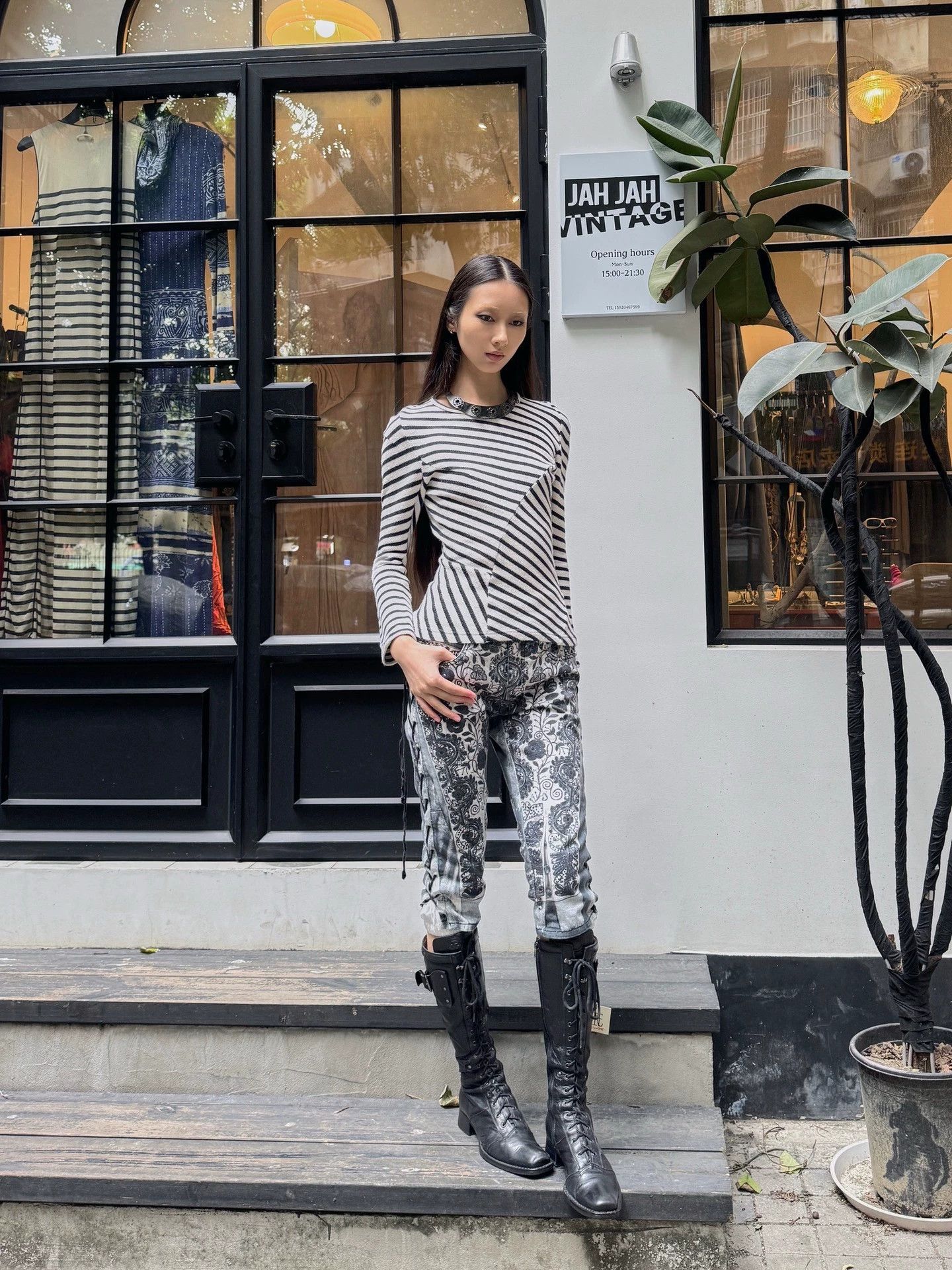 Junya Watanabe Junya Watanabe Stretch Stripe Asym Neck LS WT Top S Size S / US 4 / IT 40 - 4 Thumbnail
