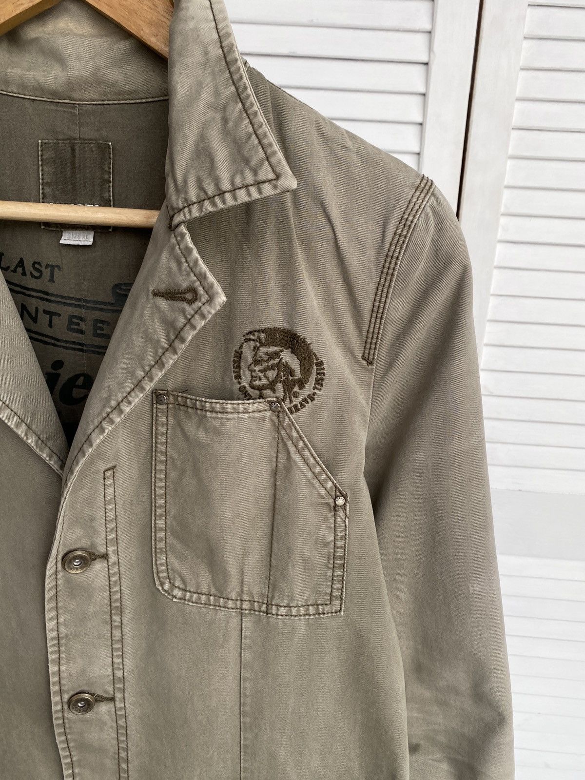 Diesel × Vintage Vintage Diesel Workwear Blazer Jacket Faded Khaki Military Size US S / EU 44-46 / 1 - 8 Thumbnail