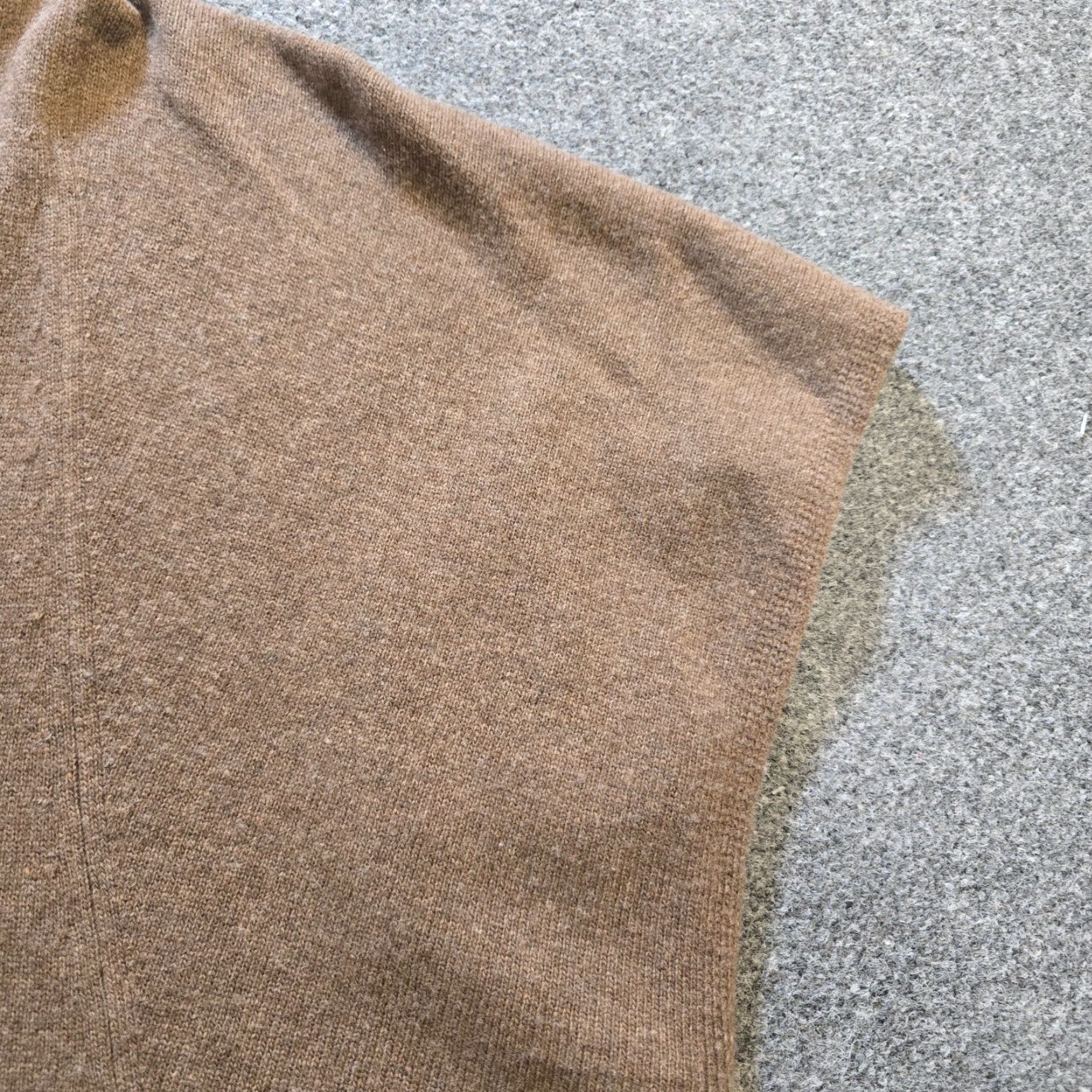 J. Jill J. Jill Sweater Womens Size M Brown Wool Blend Knit Short Sleeve Oversized Pullover V-Neck Classic Casual Size M / US 6-8 / IT 42-44 - 4 Thumbnail