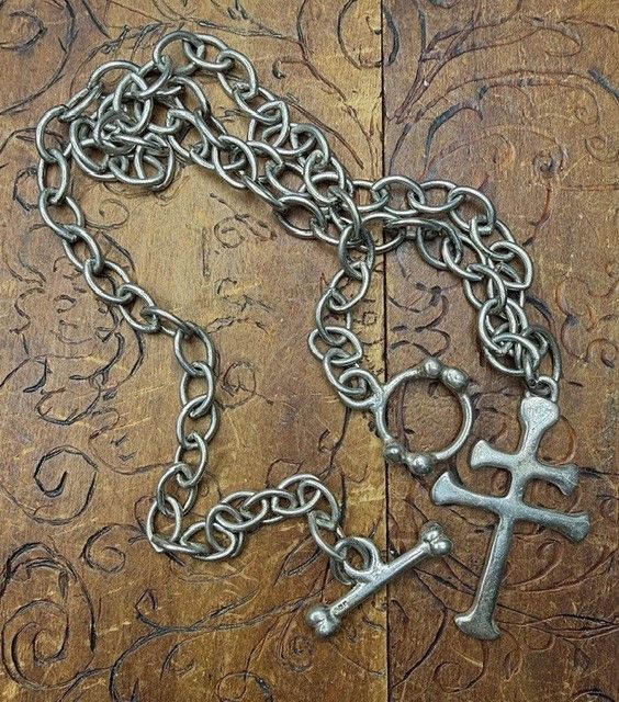 Robert Lee Morris RLM Robert Lee Morris 1980s Sterling Silver Cross Necklace Size ONE SIZE - 5 Thumbnail