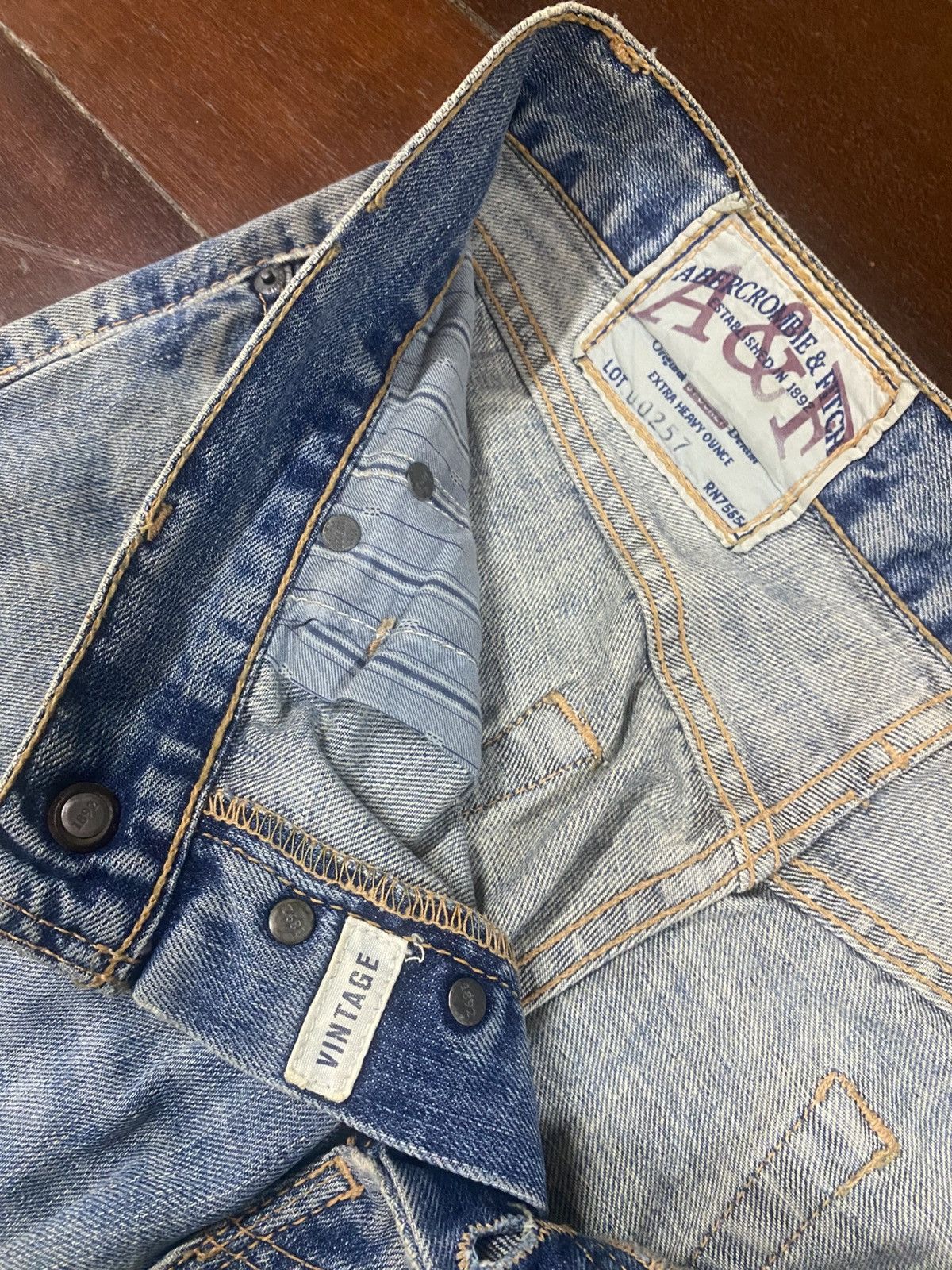 Abercrombie & Fitch Y2k Fitch Baggy Selvedge Vintage distressed mud wash Size US 32 / EU 48 - 21 Thumbnail