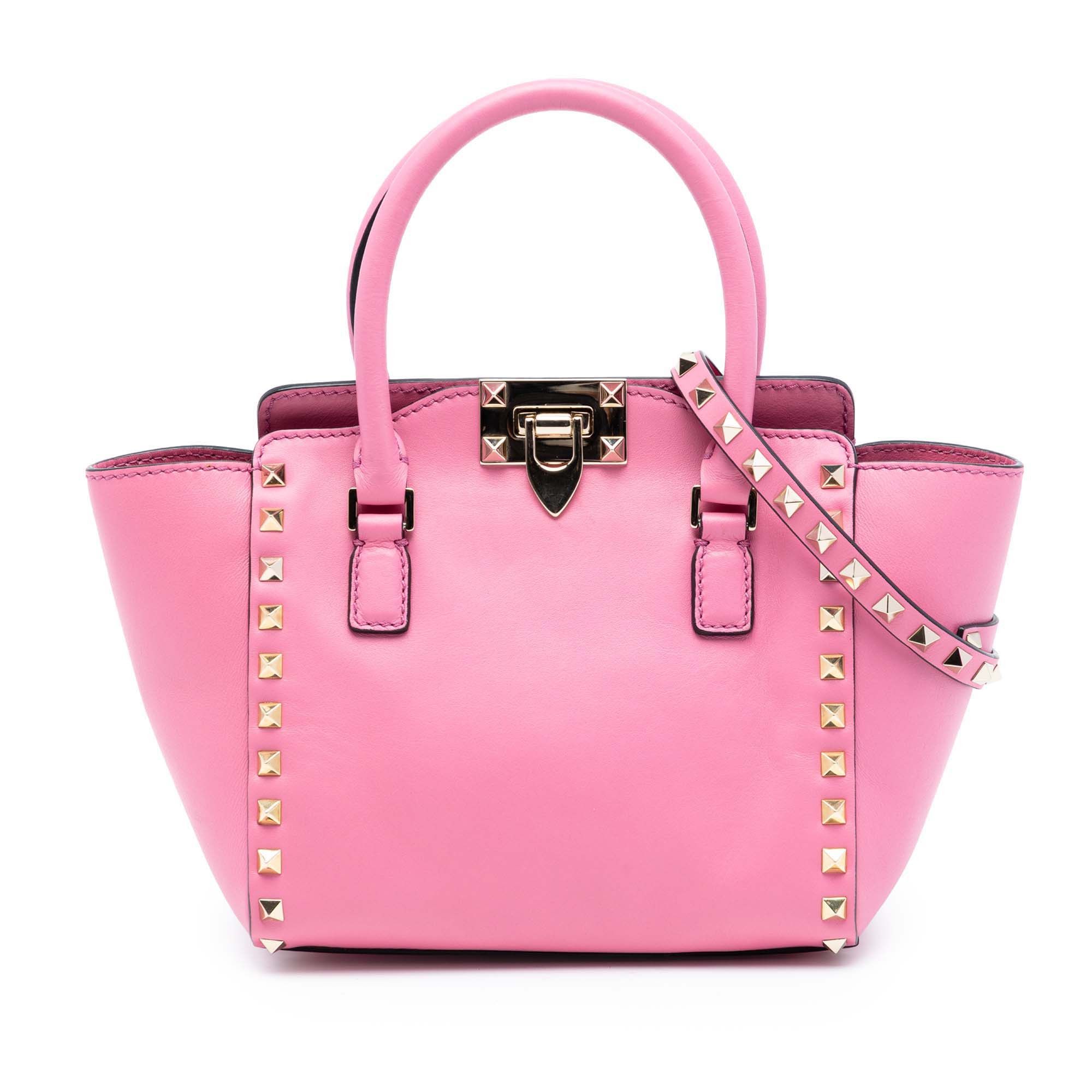 Valentino Mini Leather Rockstud Double Handle Tote Size ONE SIZE - 1 Thumbnail