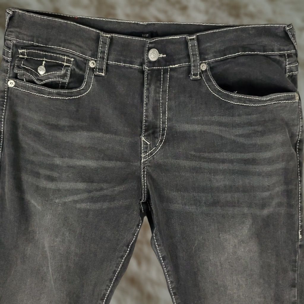 True Religion True Religion Jeans Mens 38x34 Gray Ricky Relaxed Straight Denim Size US 38 / EU 54 - 1 Thumbnail