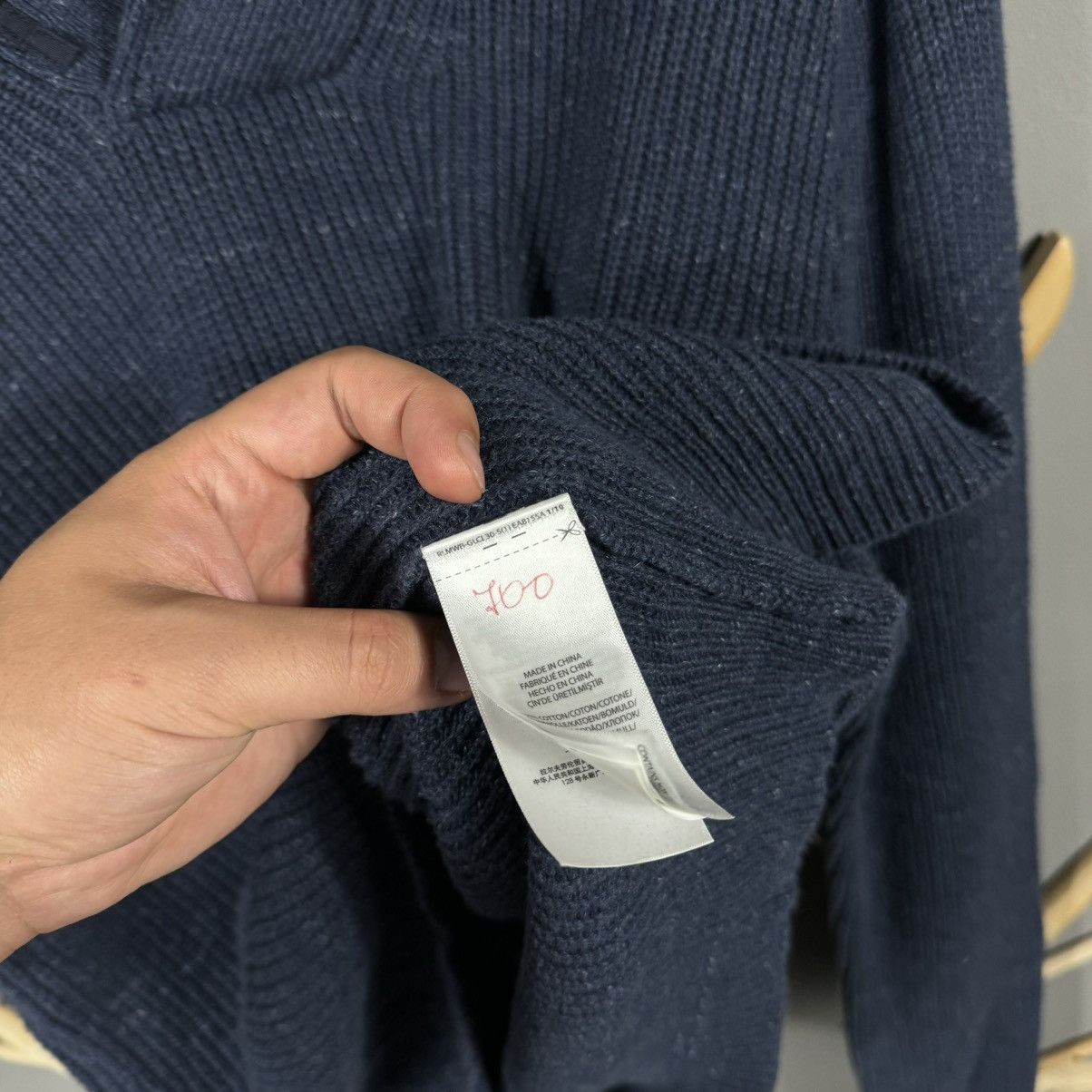 Polo Ralph Lauren × Ralph Lauren Polo Ralph Lauren Navy Shawl Collar Knit Sweater Size US XL / EU 56 / 4 - 6 Thumbnail