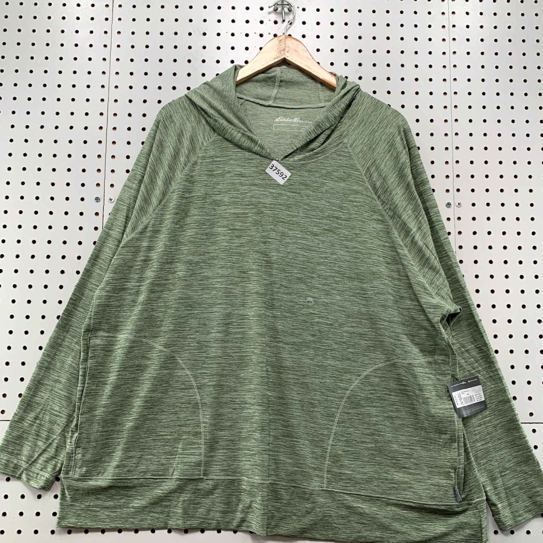 Eddie Bauer Eddie Bauer Hoodie Sweatshirt Women's 2XL Green Lightweight Pullover Activewear Size XXL / US 16-18 / IT 52-54 - 2 Thumbnail