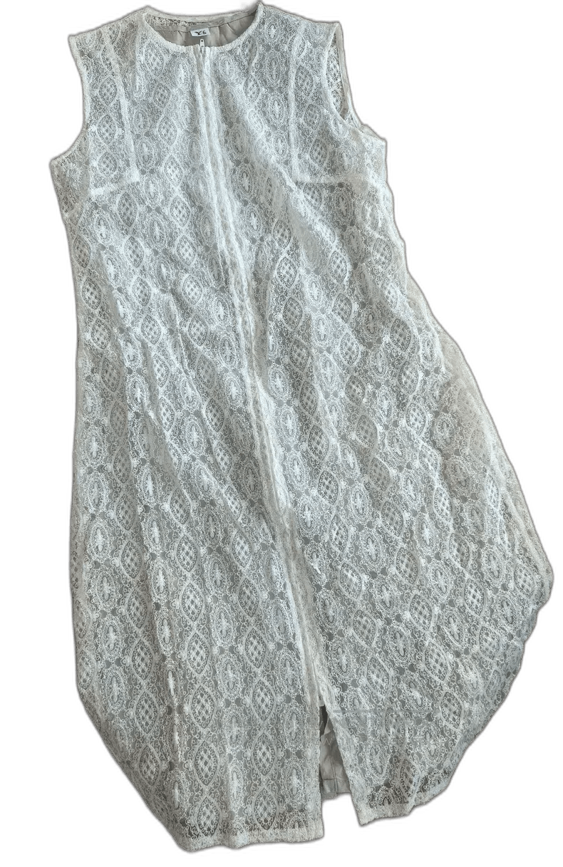 Yohji Yamamoto Y's Yohji Yamamoto Pearl White Lace Dress Size US 27 - 1 Thumbnail