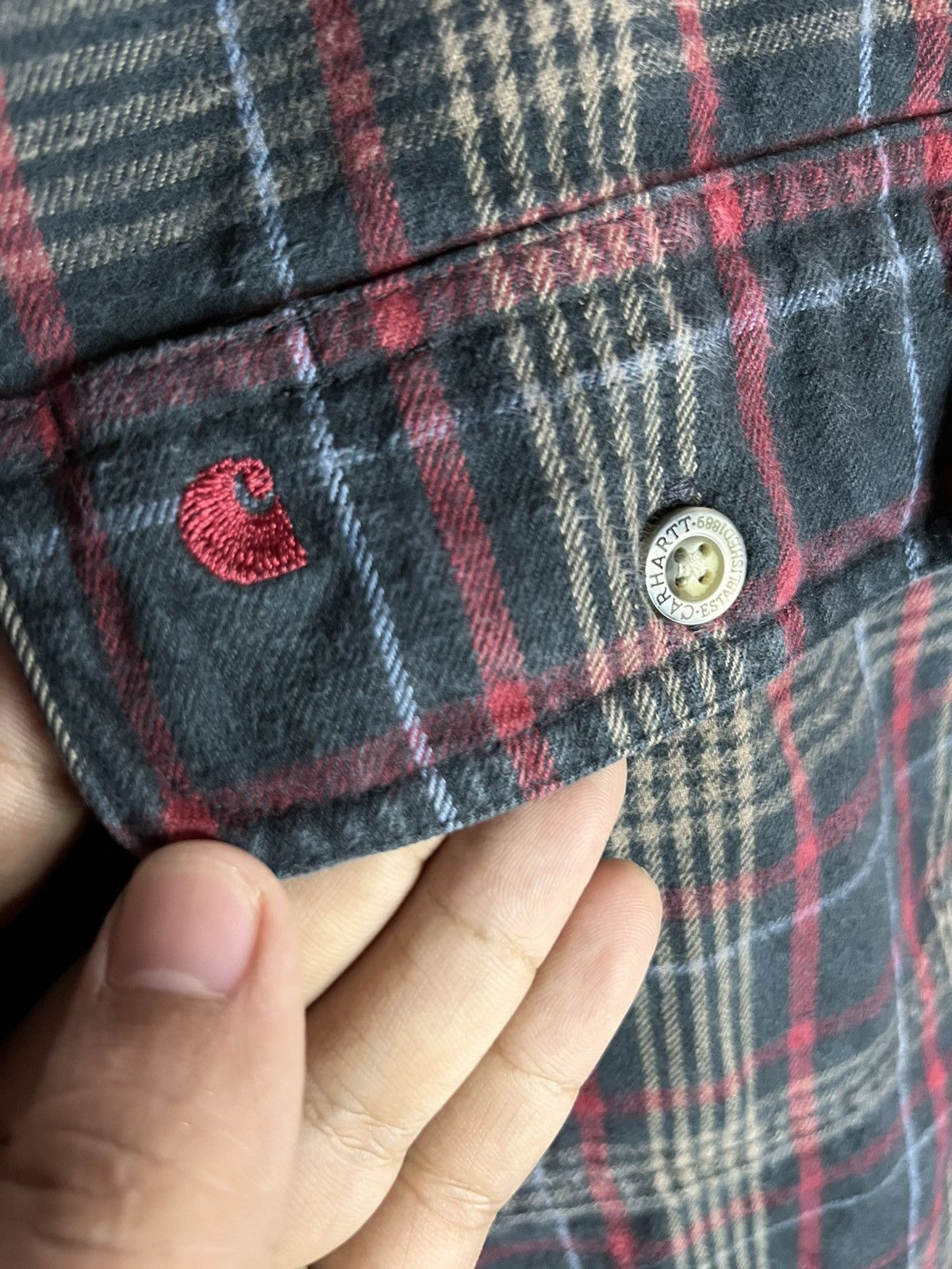 Carhartt Carhartt Heavyweight Plaid Flannel Work Shirt Size US XL / EU 56 / 4 - 2 Thumbnail