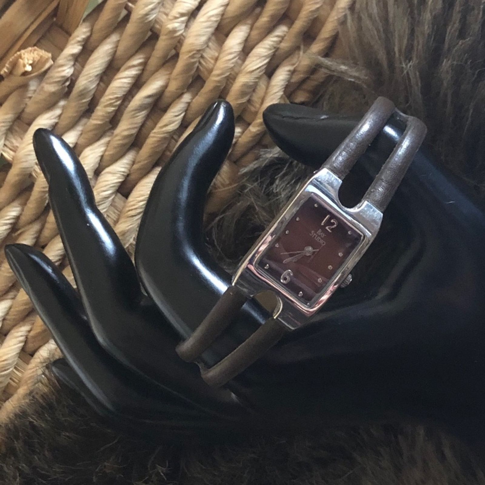 Jewelry Ladies Bay Studio Ombré Face Leather Band Watch in Brown, Women's