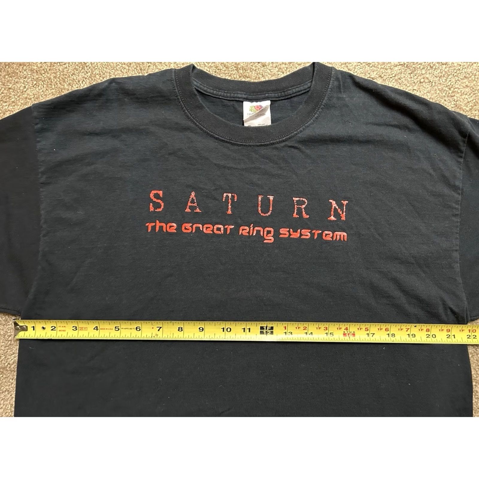 Vintage VINTAGE Rare Saturn The Great Ring System Men’s XL T-Shirt Double-Sided Planets Shirt Mens XL Black 90s Space Theme Size US XL / EU 56 / 4 - 6 Thumbnail