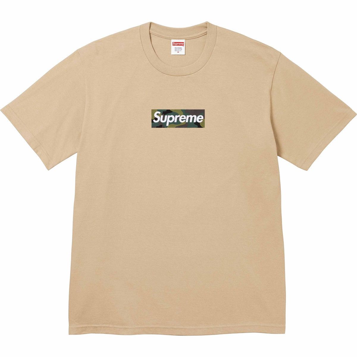 image of Supreme Box Logo Tee (Fw23) in Khaki, Men's (Size 2XL)