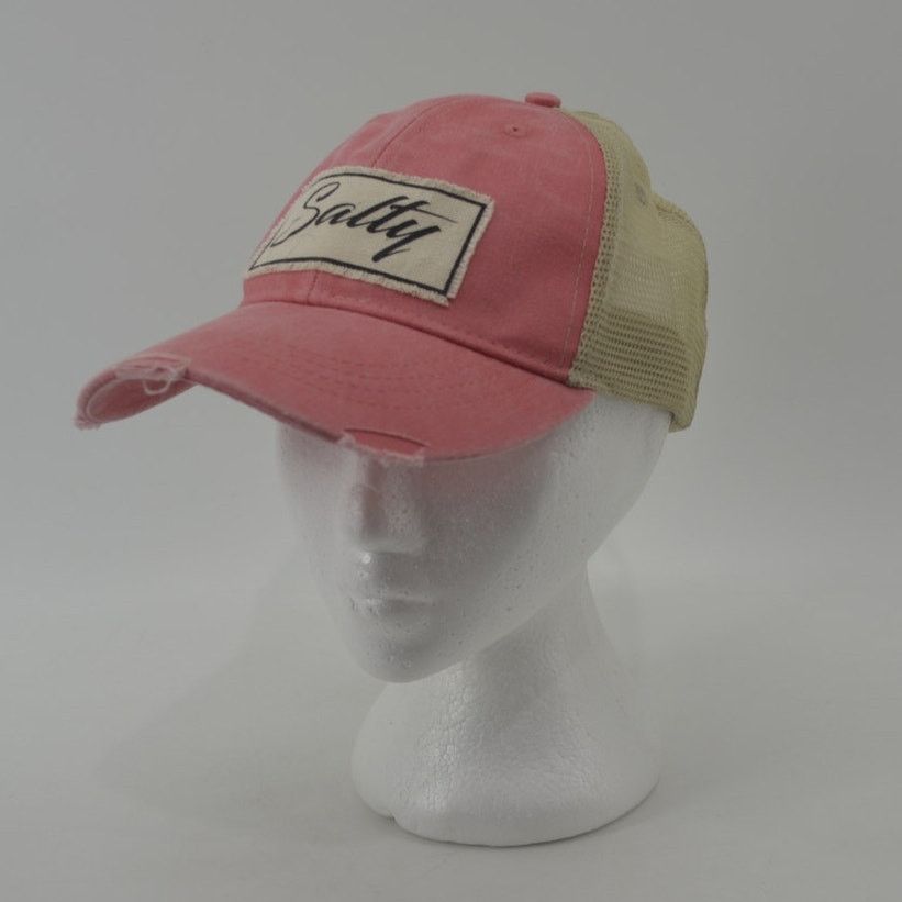 Adams Adams Salty Coral Tan Baseball Distressed Trucker Hat OS Size ONE SIZE - 5 Thumbnail