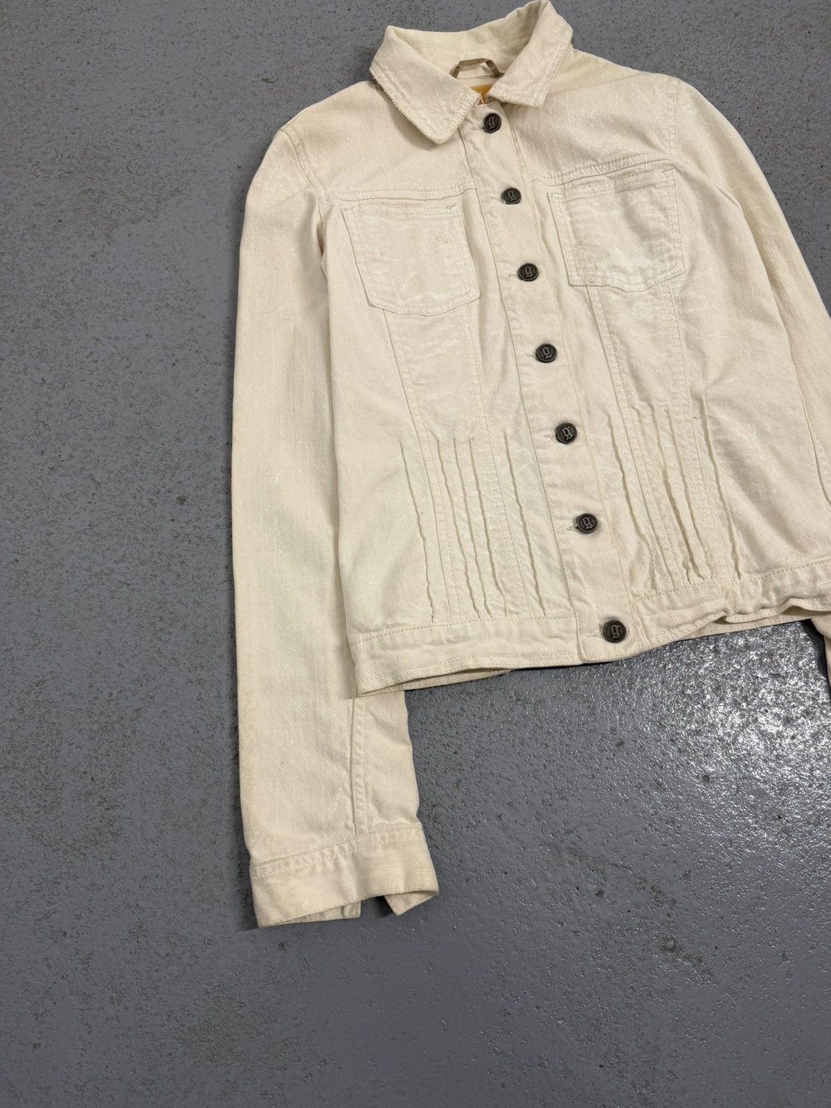 John Galliano 00s John Galliano Galliano’s Club Painted Raw Denim Jacket Size S / US 4 / IT 40 - 4 Thumbnail