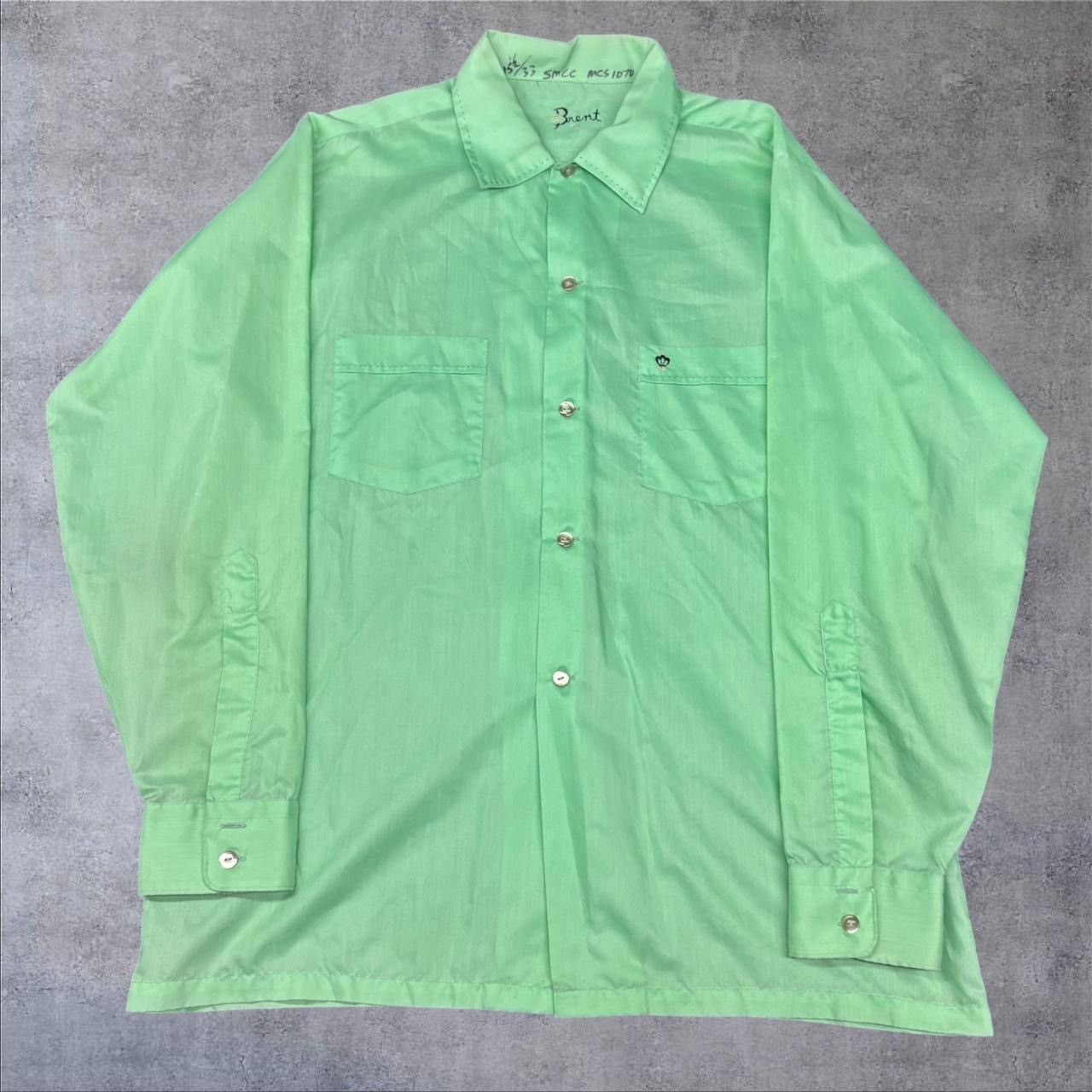 Vintage 1970s Vintage Green Button Up Shirt Size US L / EU 52-54 / 3 - 1 Thumbnail