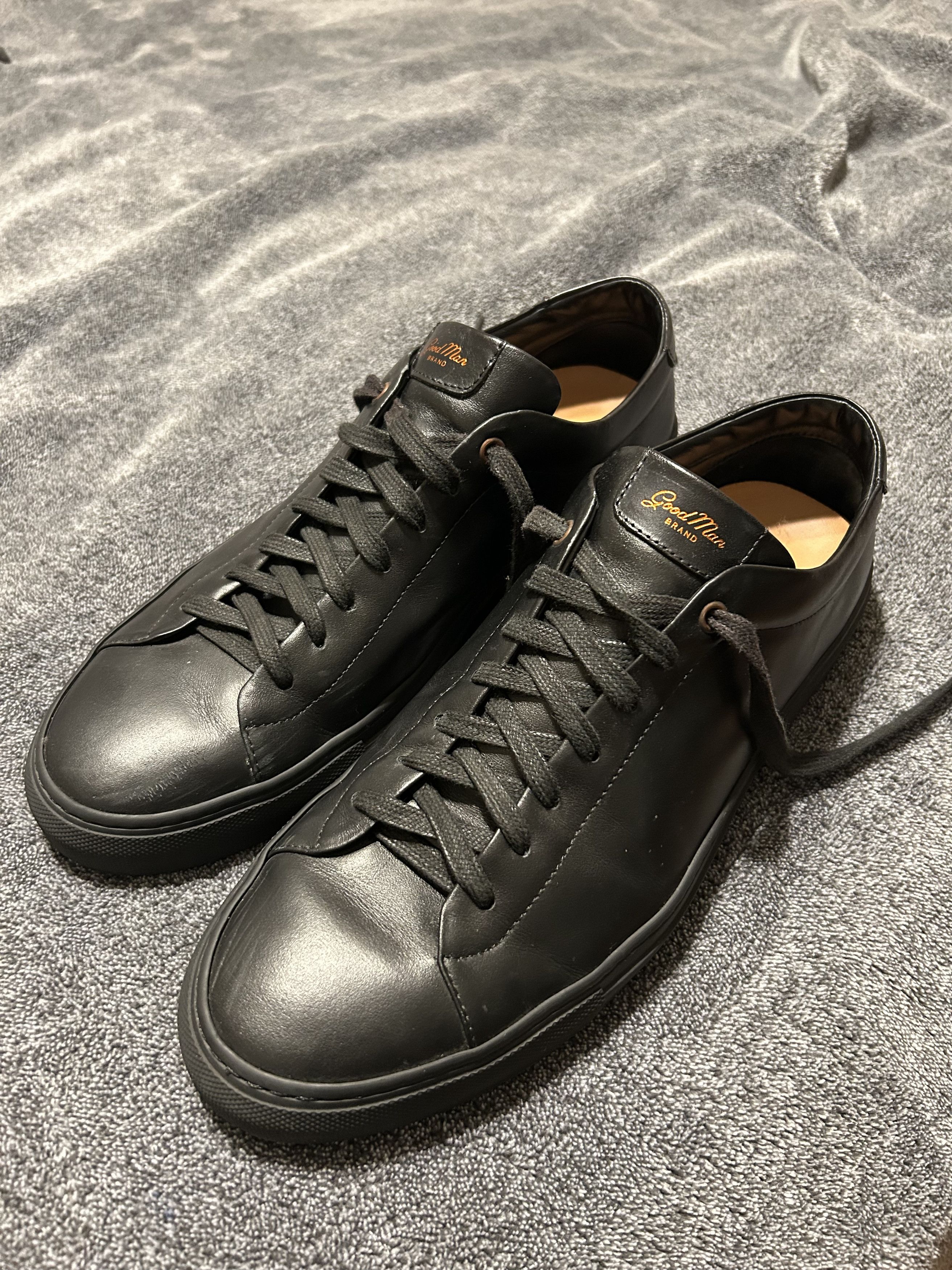 Good Man Brand Good Man Black Leather Sneakers - Made in Italy Size US 12 / EU 45 - 1 Thumbnail