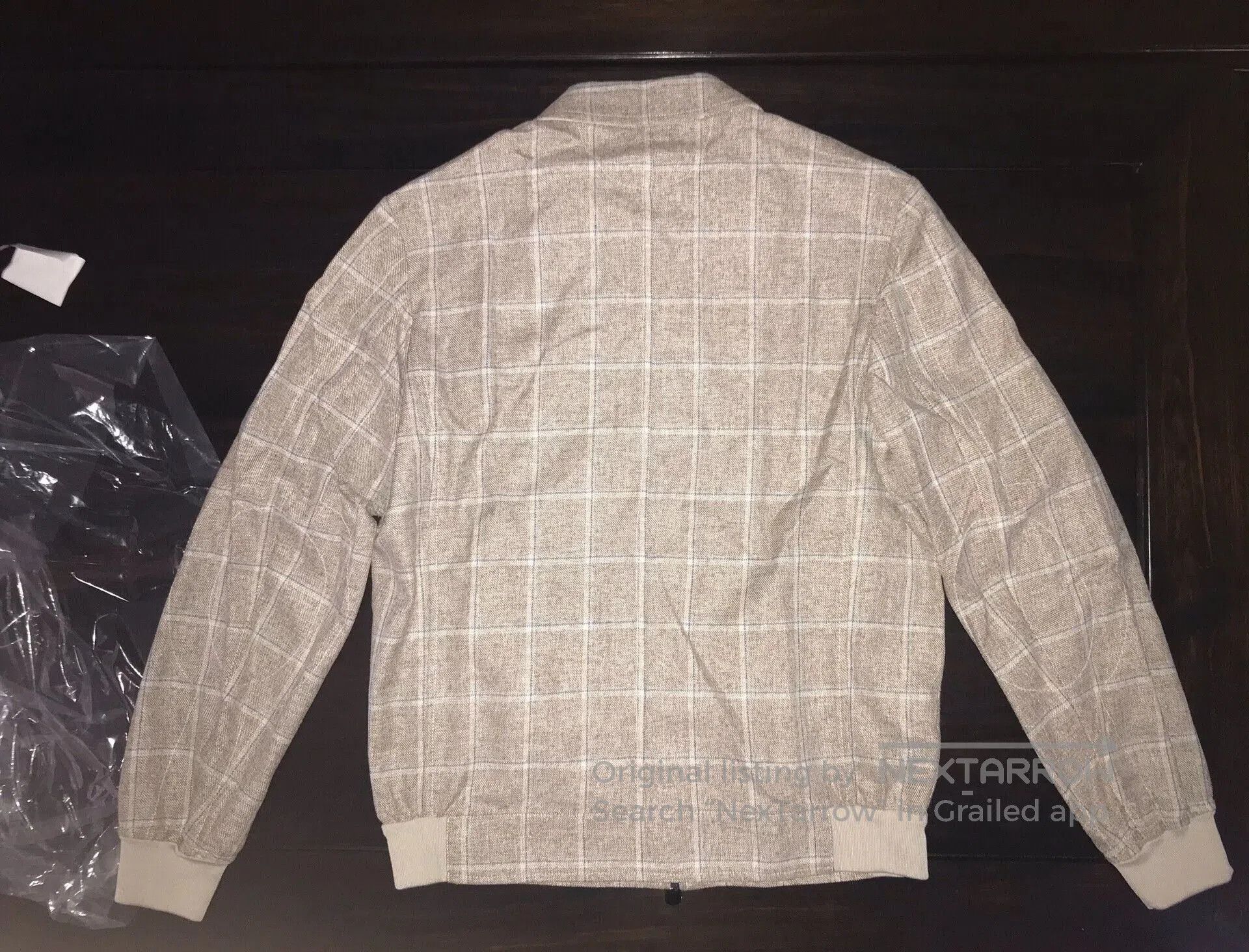 Brunello Cucinelli premium men's jacket in light beige checkered pattern. Size US L / EU 52-54 / 3 - 2 Thumbnail