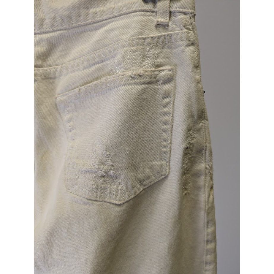 Helmut Lang o1rbi21 Distressed Denim From 98 in Dirty White Size US 30 / EU 46 - 4 Thumbnail
