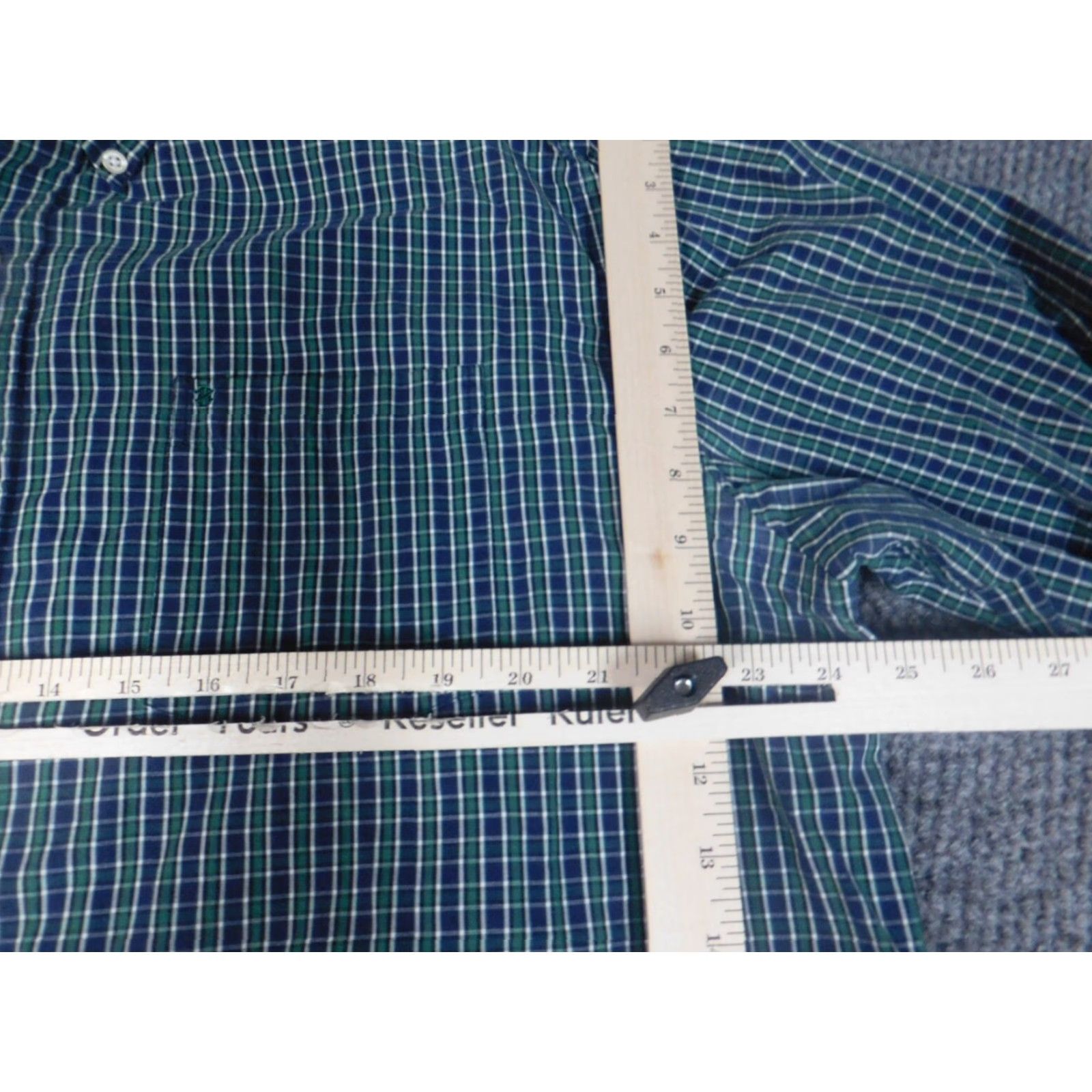 Izod IZOD Mens Shirt XL Green Plaid Button-Down Knit Cotton Long Sleeve Casual Regular Men Mens Girls Size US XL / EU 56 / 4 - 6 Thumbnail