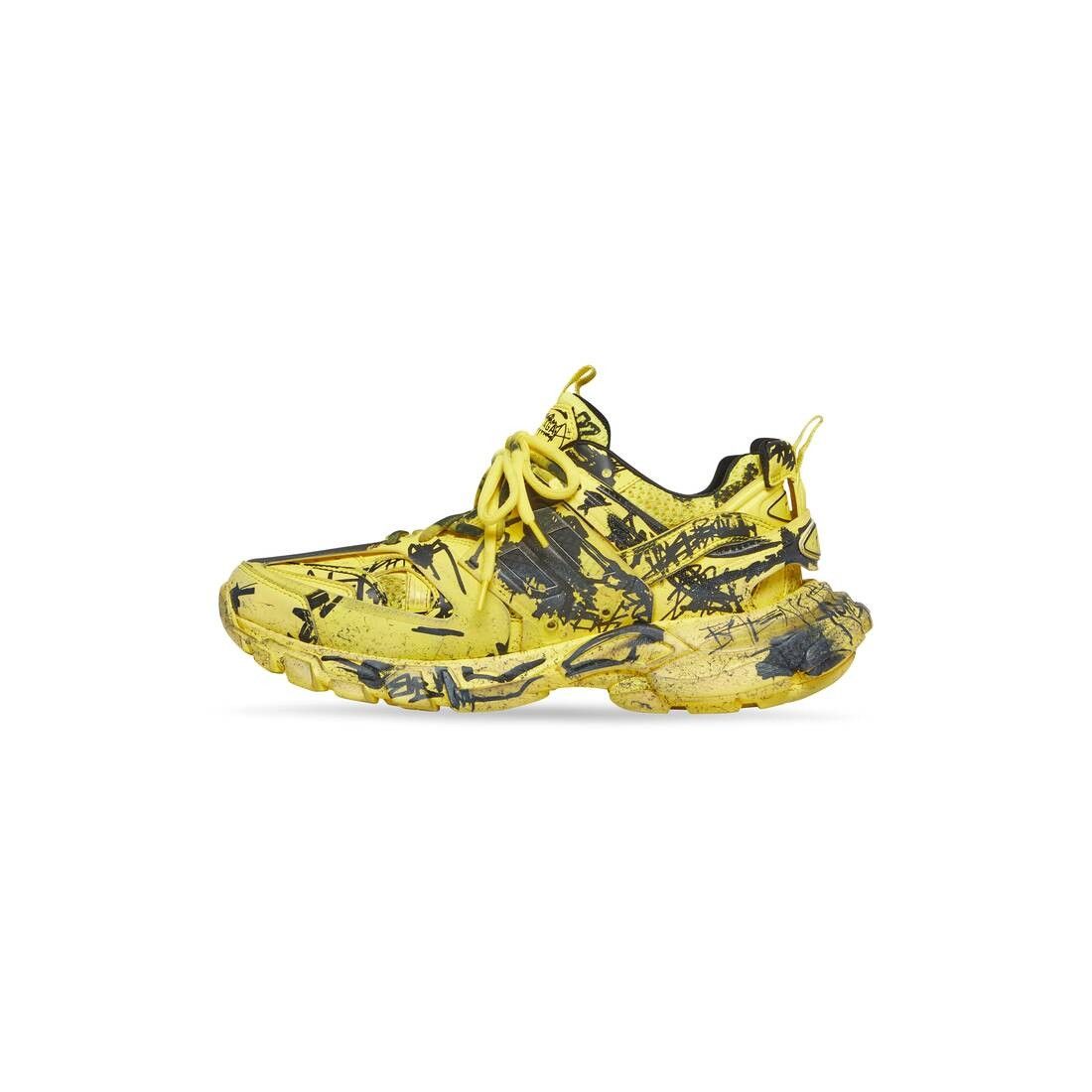 Balenciaga o1tr1nto0525 Track Graffiti Sneakers in Yellow/Black Size US 14 / EU 47 - 4 Thumbnail