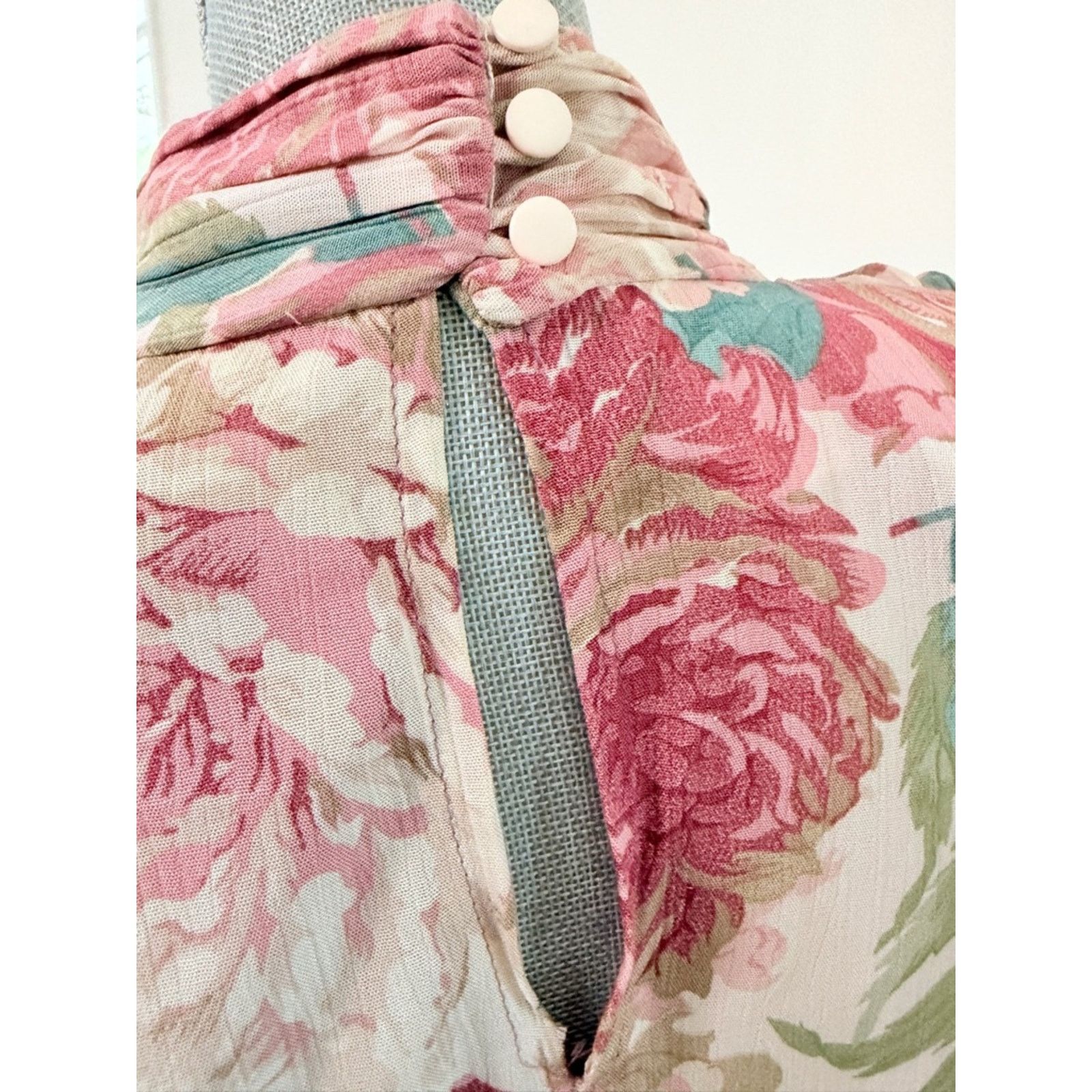 Other Vintage Floral Midi Dress bold print high neck mock Size S / US 4 / IT 40 - 10 Thumbnail