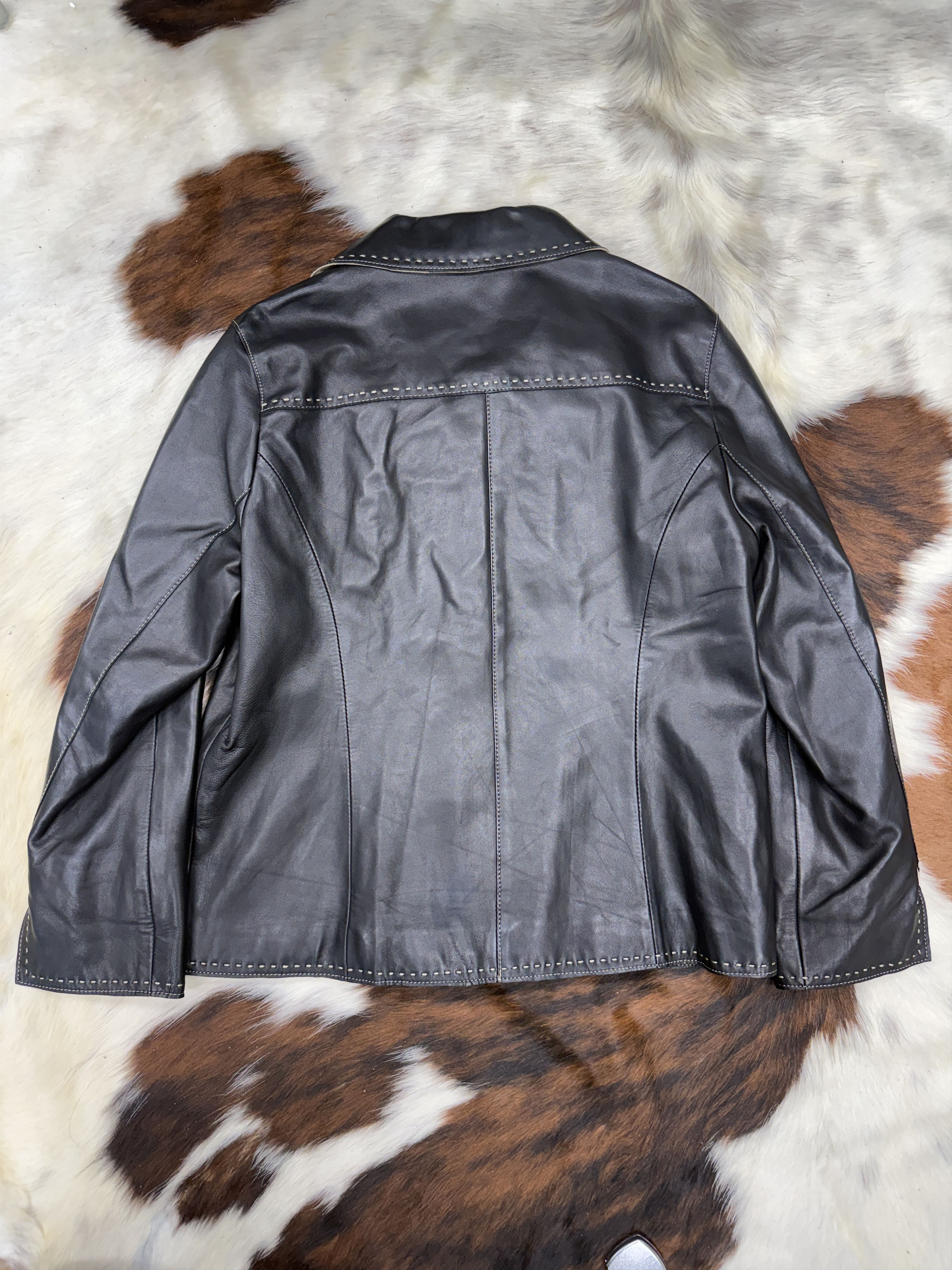Balmain 90s Balmain White Stich lamb Leather Jacket Size US S / EU 44-46 / 1 - 7 Thumbnail