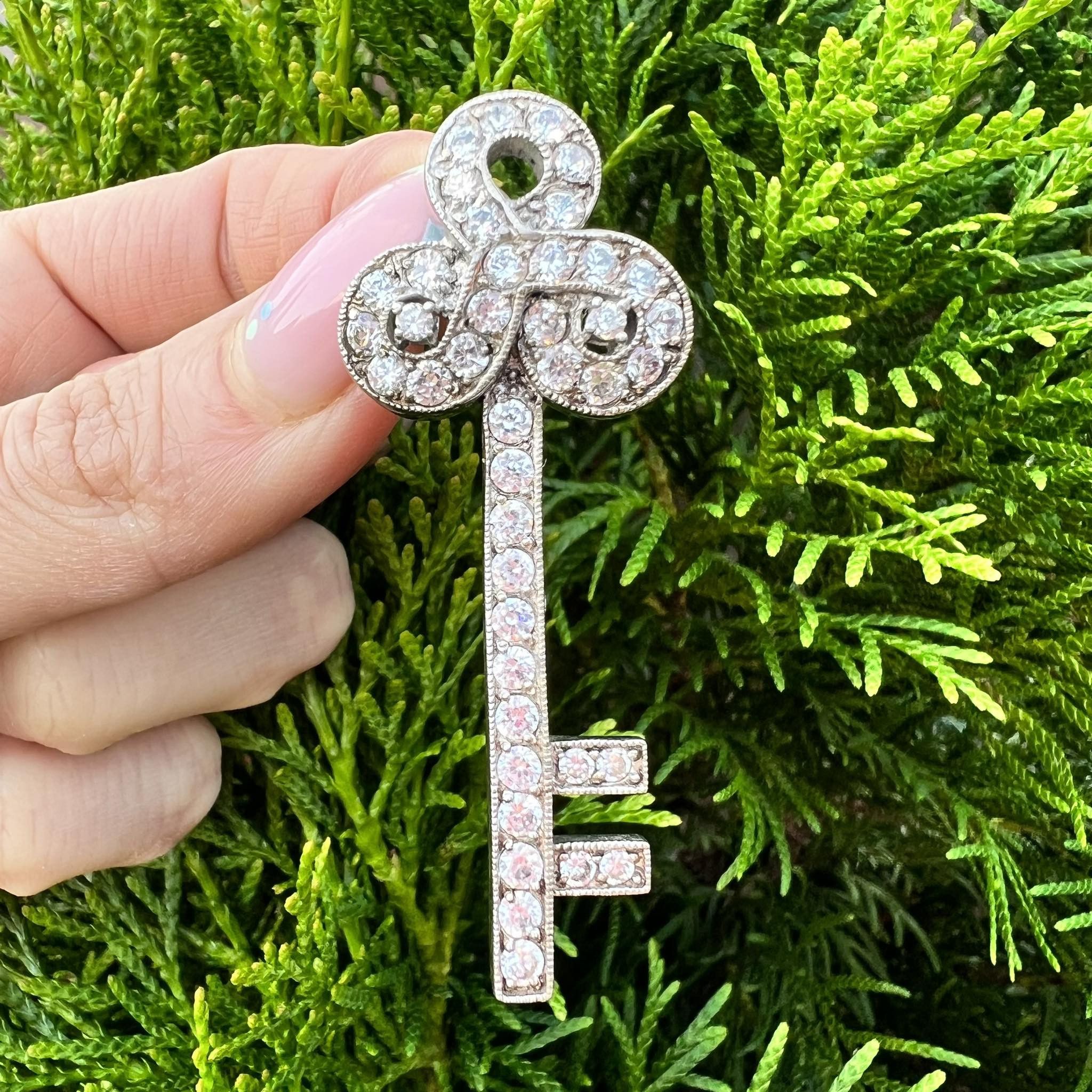 Sterling Silver Huge Sterling Silver 925 Jewelry Fashion Pendant Key italy Size ONE SIZE - 3 Thumbnail