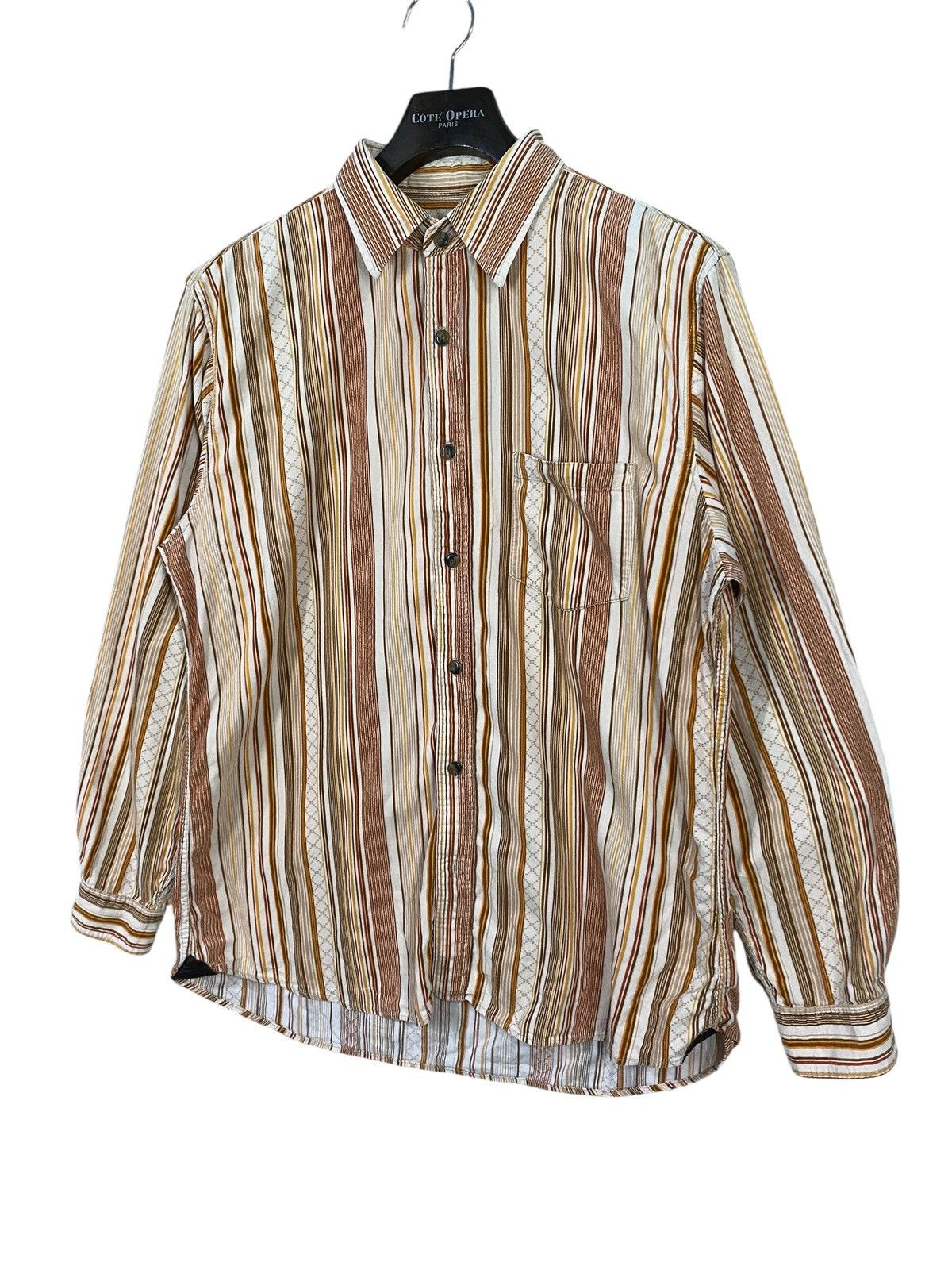 Japanese Brand Japanase brand never seen thing striped shirt button ups Size US XL / EU 56 / 4 - 2 Thumbnail