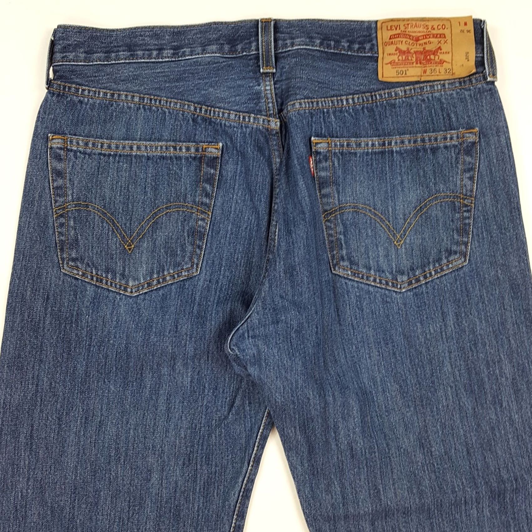 Levi's VINTAGE Levi's 501 Jeans Denim Blue 36x32 Straight Leg Regular Men USA Western 90s Cowboy Retro Grunge Work Ribbed Button Fly Pockets VTG Size US 36 / EU 52 - 6 Thumbnail