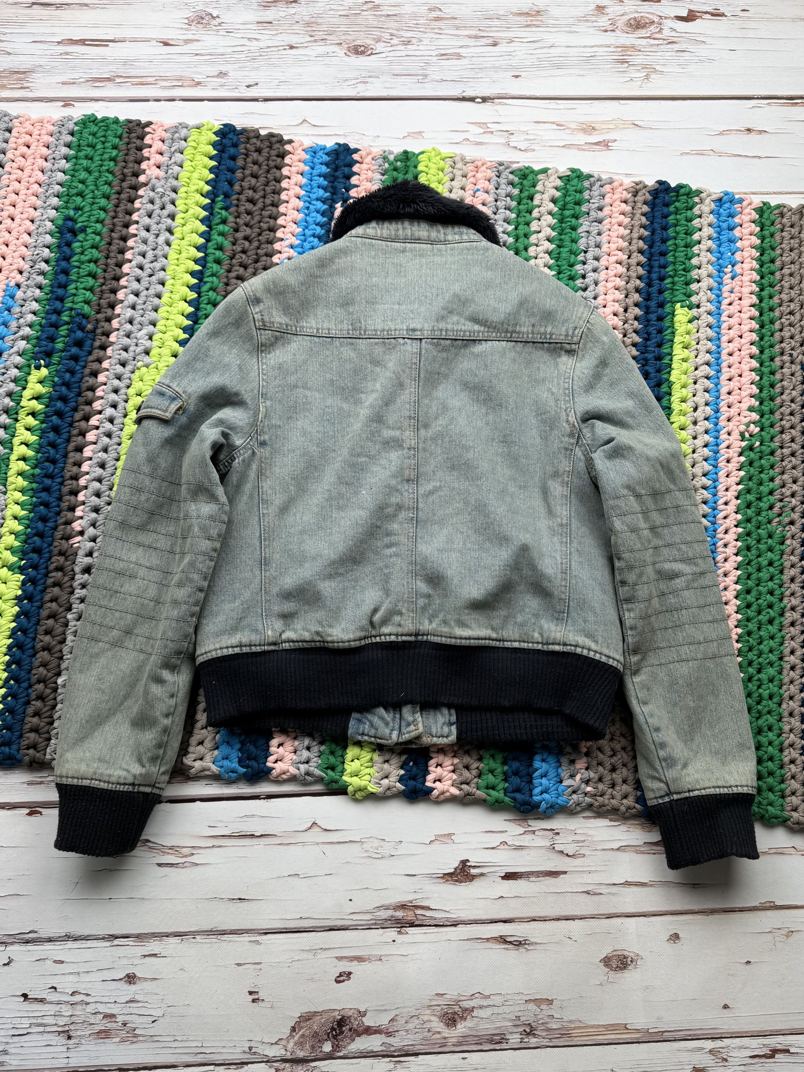 Hysteric Glamour Y2K Faded Cropped Jacket With Faux Fur Details (ET1)(D15) Size L / US 10 / IT 46 - 7 Thumbnail