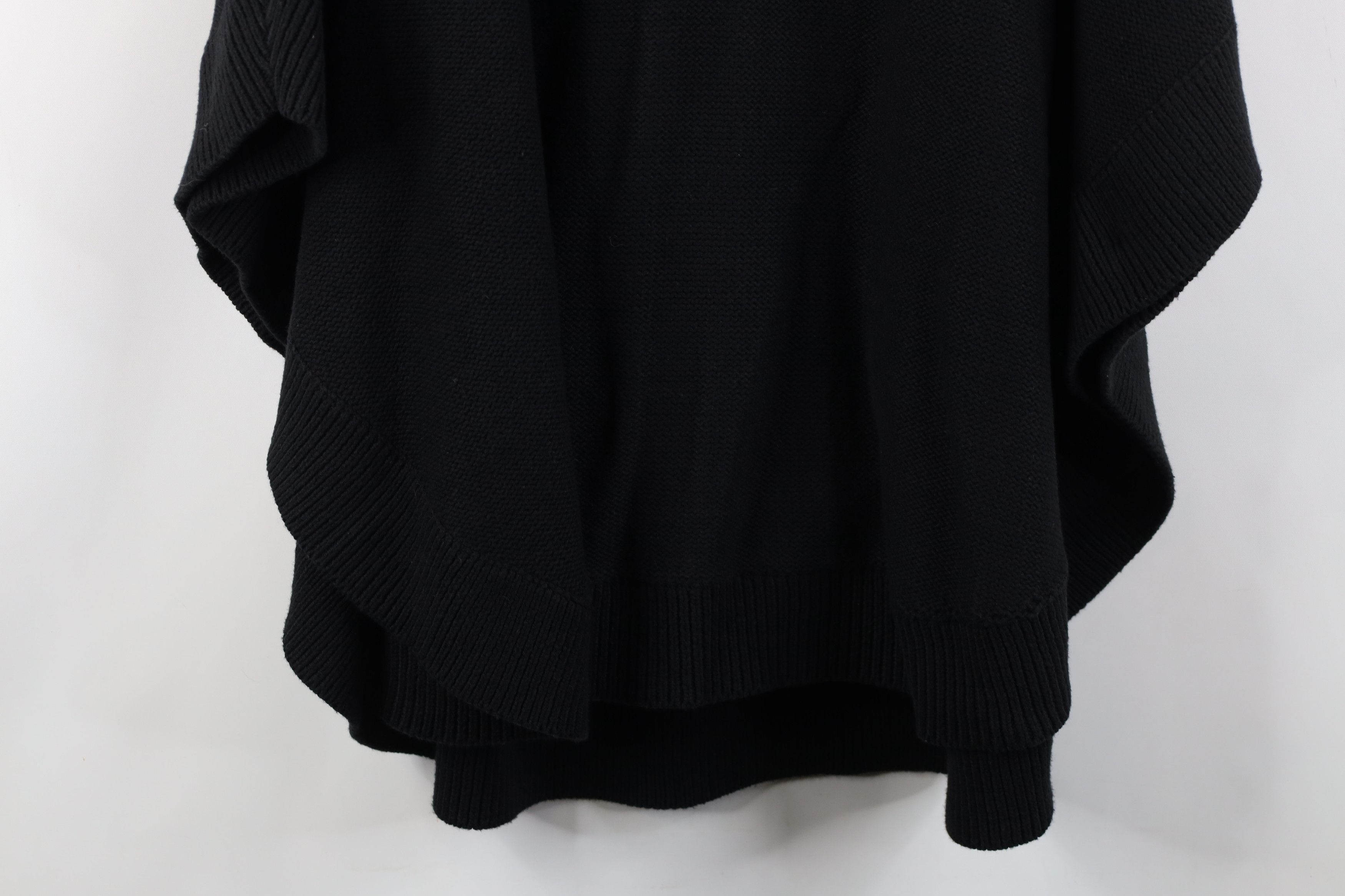 Ralph Lauren Vintage 90s Ralph Lauren Poncho Sweater Shawl Cape Black Size XL / US 12-14 / IT 48-50 - 13 Thumbnail