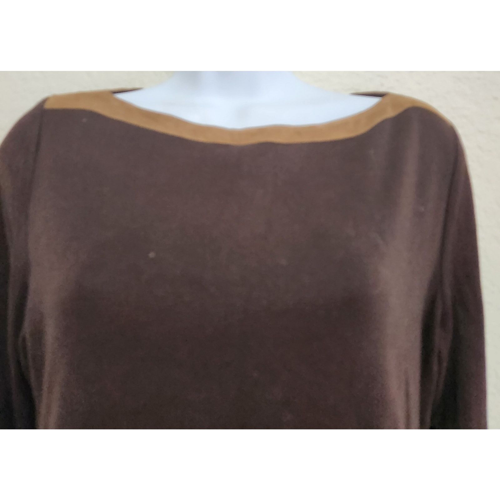 Lauren Ralph Lauren Lauren Ralph Lauren Brown Boat Collar Contrasting Trim Top M Size M / US 6-8 / IT 42-44 - 3 Thumbnail
